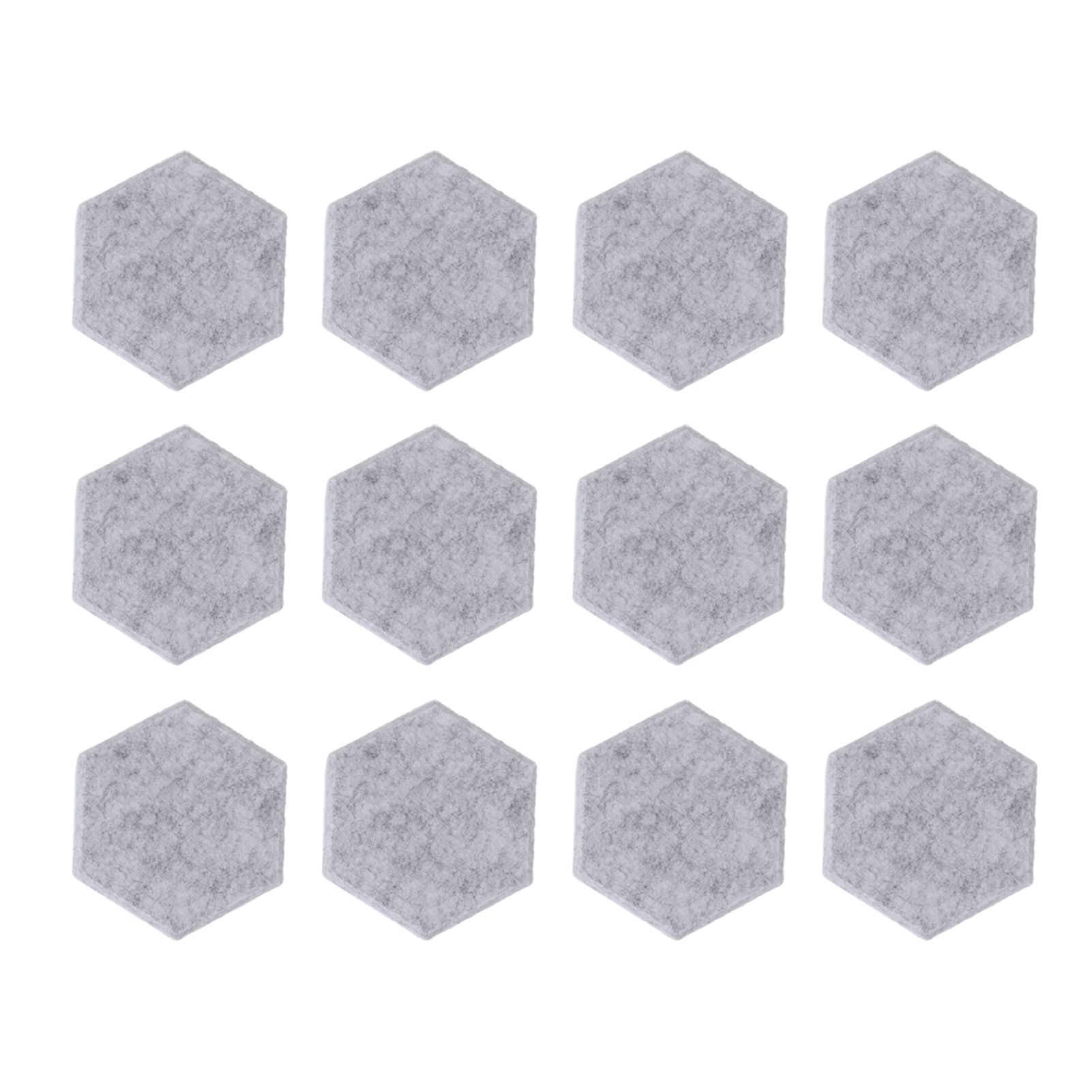 12PCS Hexagon Acoustic Panels High Density Sound Absorbing Panels Sound Proof Beveled Edge Wall Panels 14x12x7cm Light Gray - Image 1
