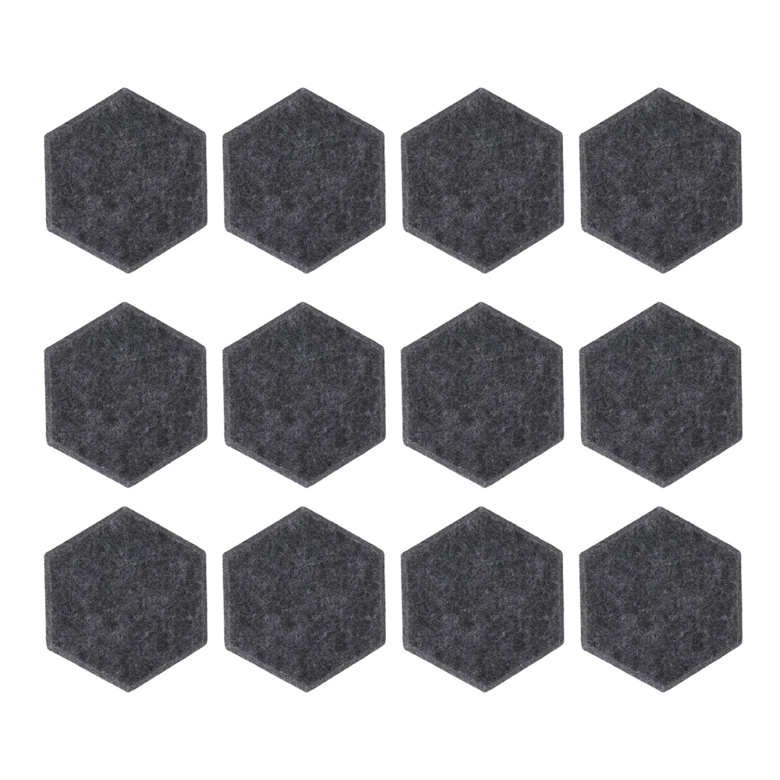 12PCS Hexagon Acoustic Panels High Density Sound Absorbing Panels Sound Proof Beveled Edge Wall Panels 14x12x7cm Dark Gray - Image 1