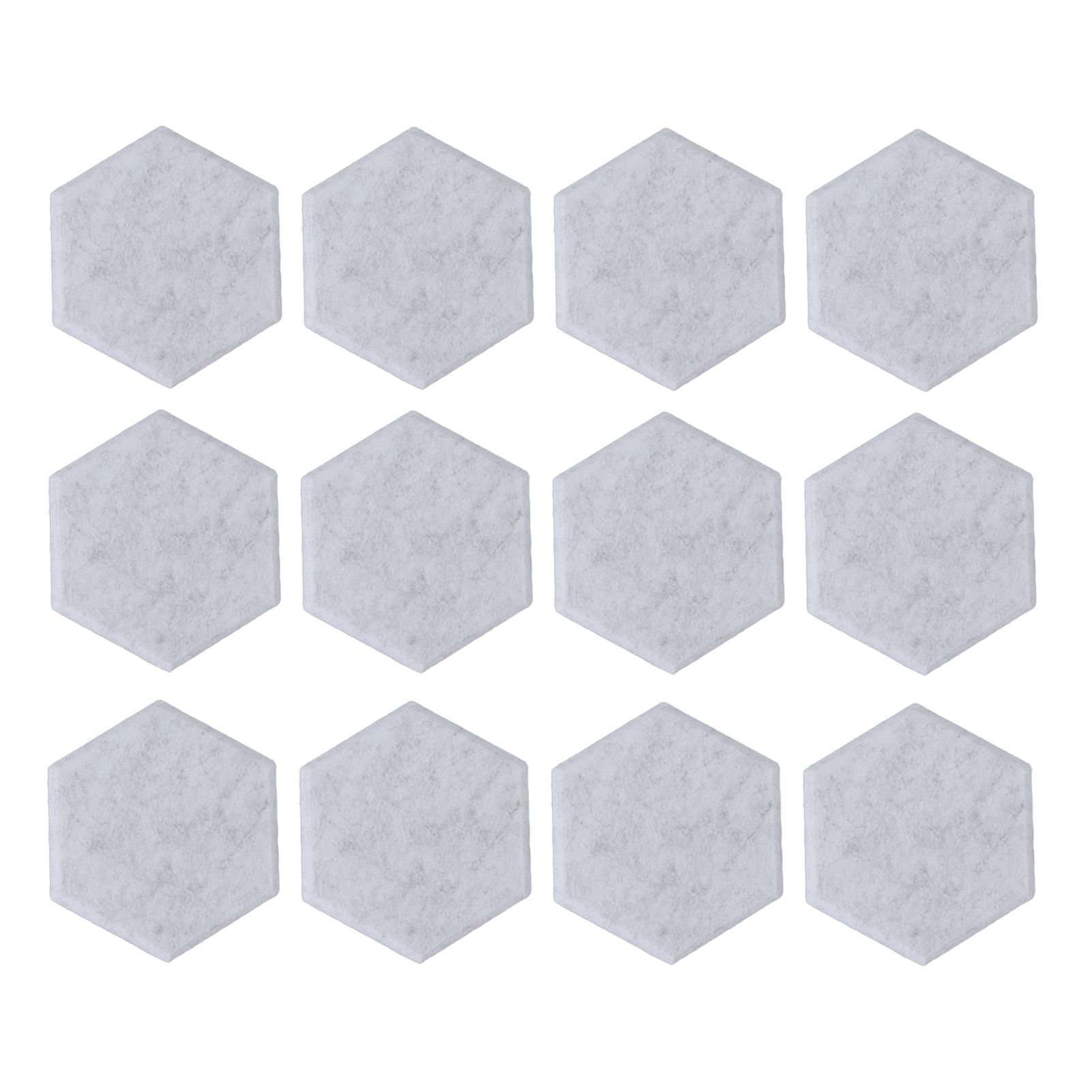 12PCS Hexagon Acoustic Panels High Density Sound Absorbing Panels Sound Proof Beveled Edge Wall Panels 14x12x7cm Silver Gray - Image 1