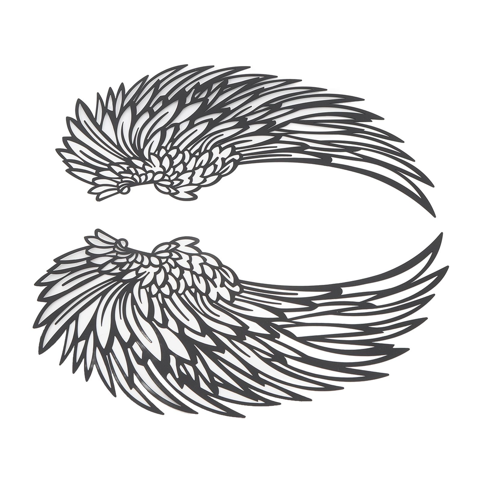 Angel Wings Metal Wall Art Indoor Outdoor Hanging Metal Angel Wings Wall Decor with LED Lights for Home Bedroom Living Room Garden Office - Image 3
