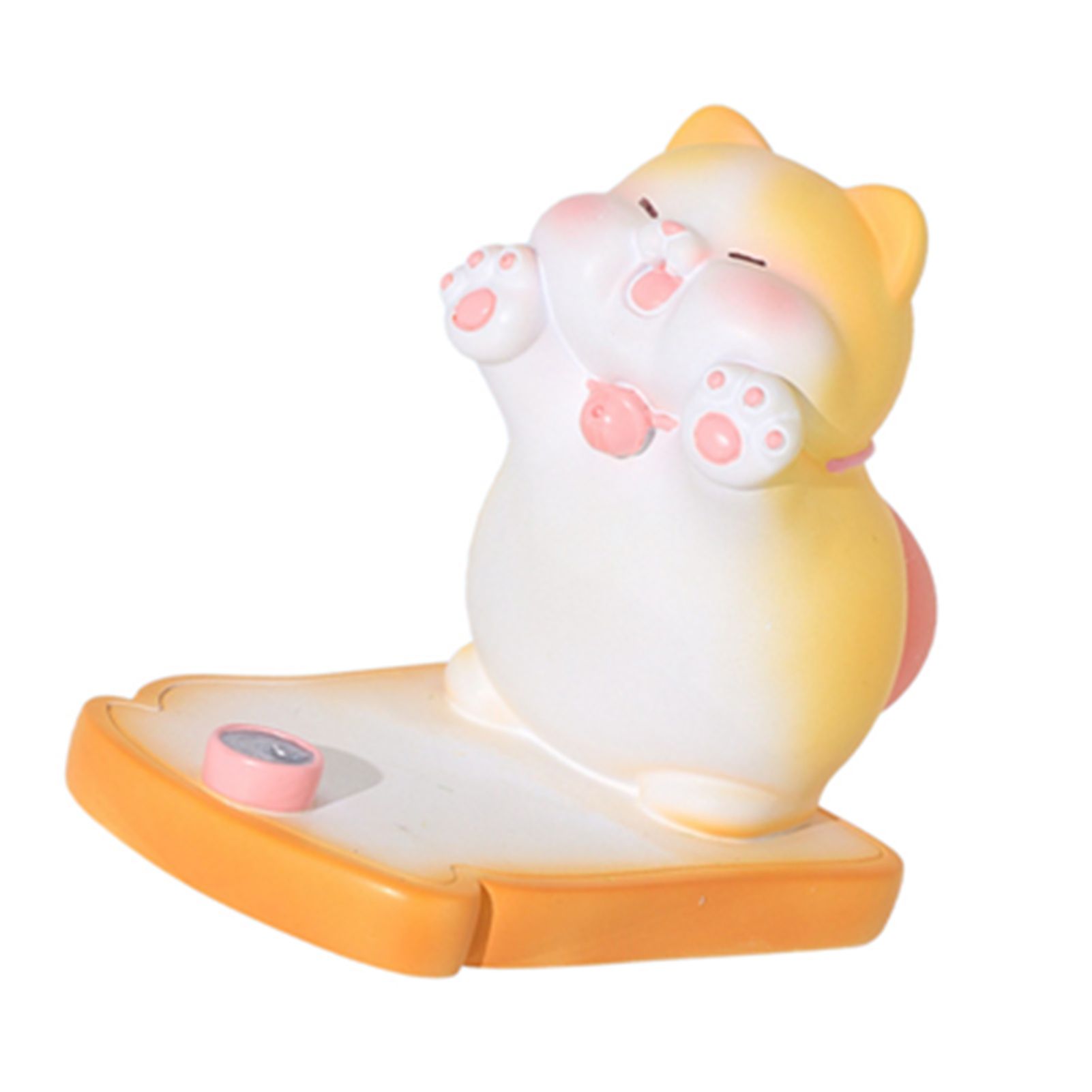 Cute Cat Cellphone Holder Resin Mini Portable Mobile Phone Stand Desk Ornament for Bedroom Office Ginger - Image 4