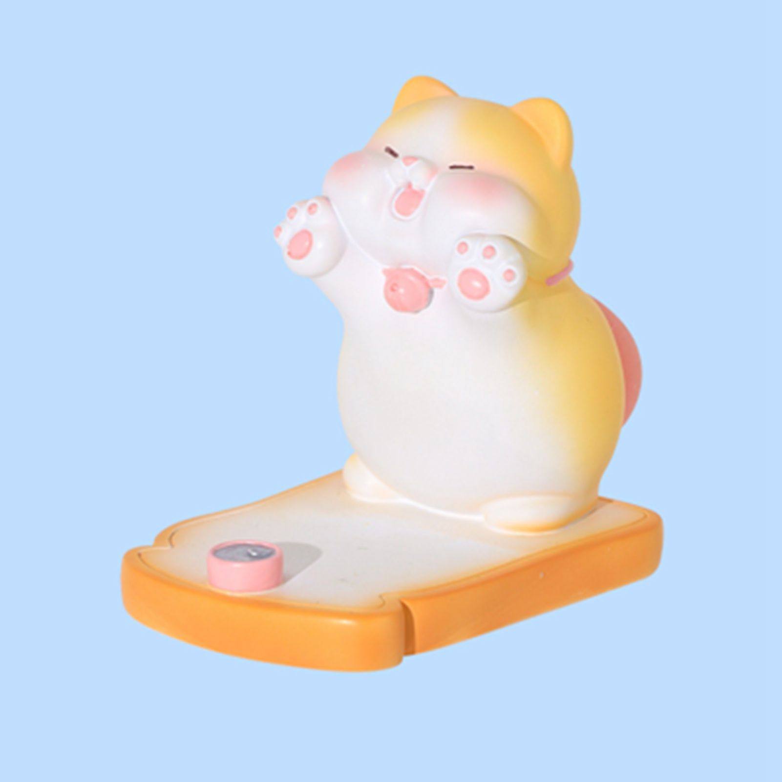 Cute Cat Cellphone Holder Resin Mini Portable Mobile Phone Stand Desk Ornament for Bedroom Office Ginger - Image 5