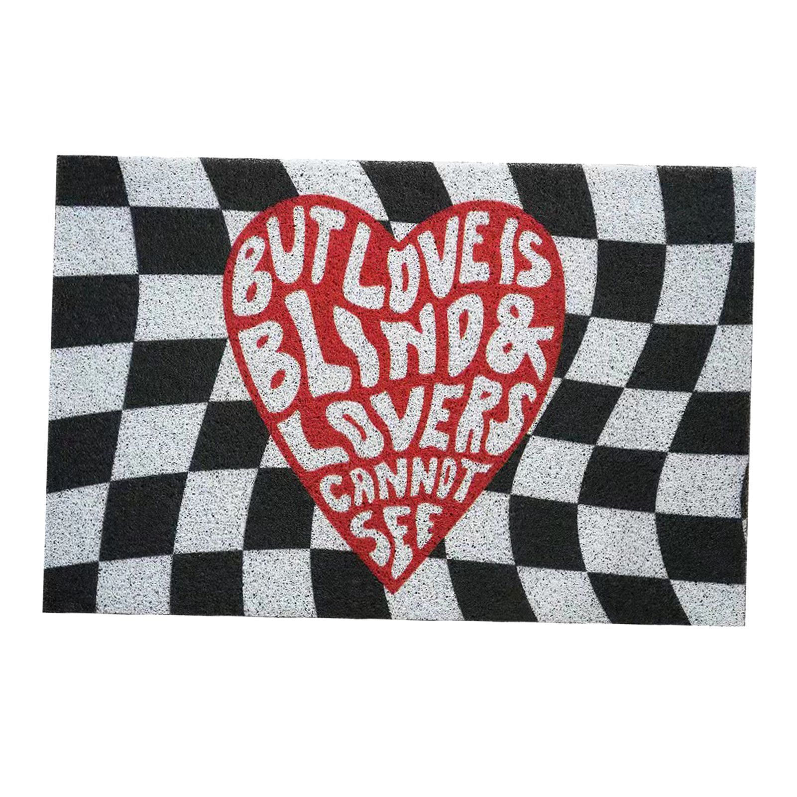 Checkerboard Kitchen Rugs Washable Hallway Entry Carpet Non Slip Entryway Runner Mat for Home Restaurant Office Heart - Image 2