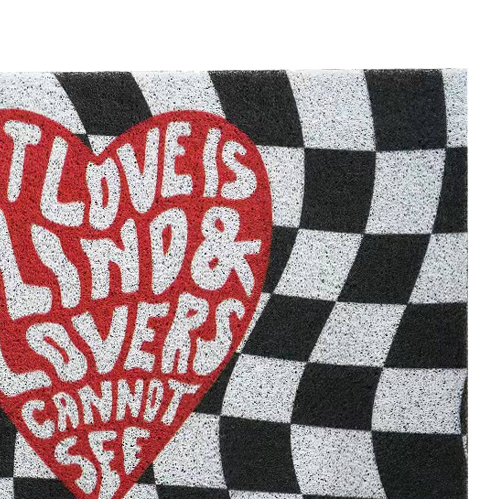 Checkerboard Kitchen Rugs Washable Hallway Entry Carpet Non Slip Entryway Runner Mat for Home Restaurant Office Heart - Image 7