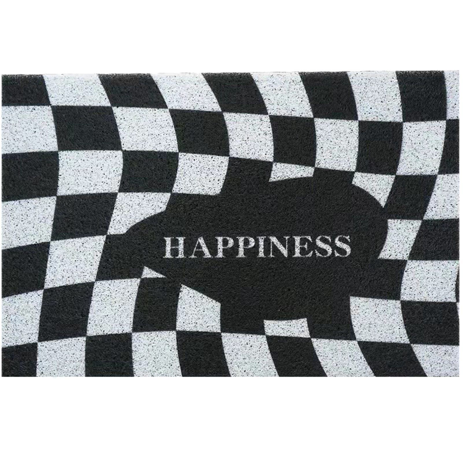 Checkerboard Kitchen Rugs Washable Hallway Entry Carpet Non Slip Entryway Runner Mat for Home Restaurant Office Black - Image 1