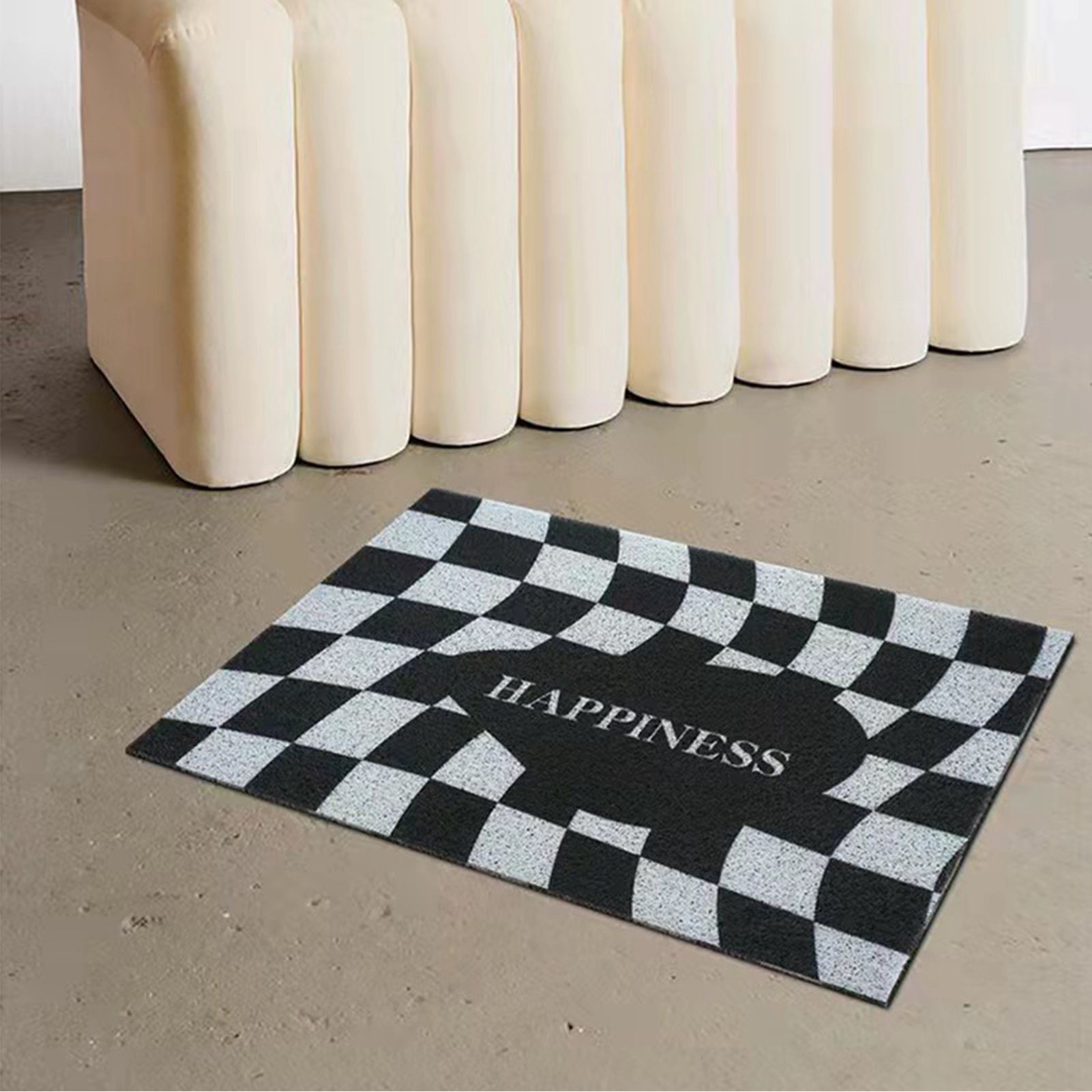 Checkerboard Kitchen Rugs Washable Hallway Entry Carpet Non Slip Entryway Runner Mat for Home Restaurant Office Black - Image 5