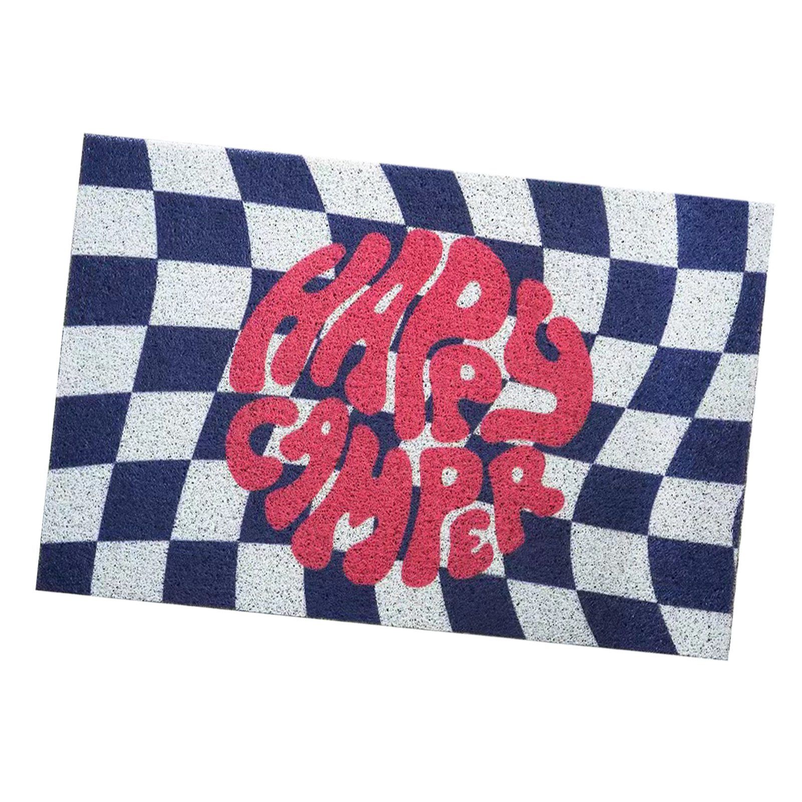 Checkerboard Kitchen Rugs Washable Hallway Entry Carpet Non Slip Entryway Runner Mat for Home Restaurant Office Blue - Image 3