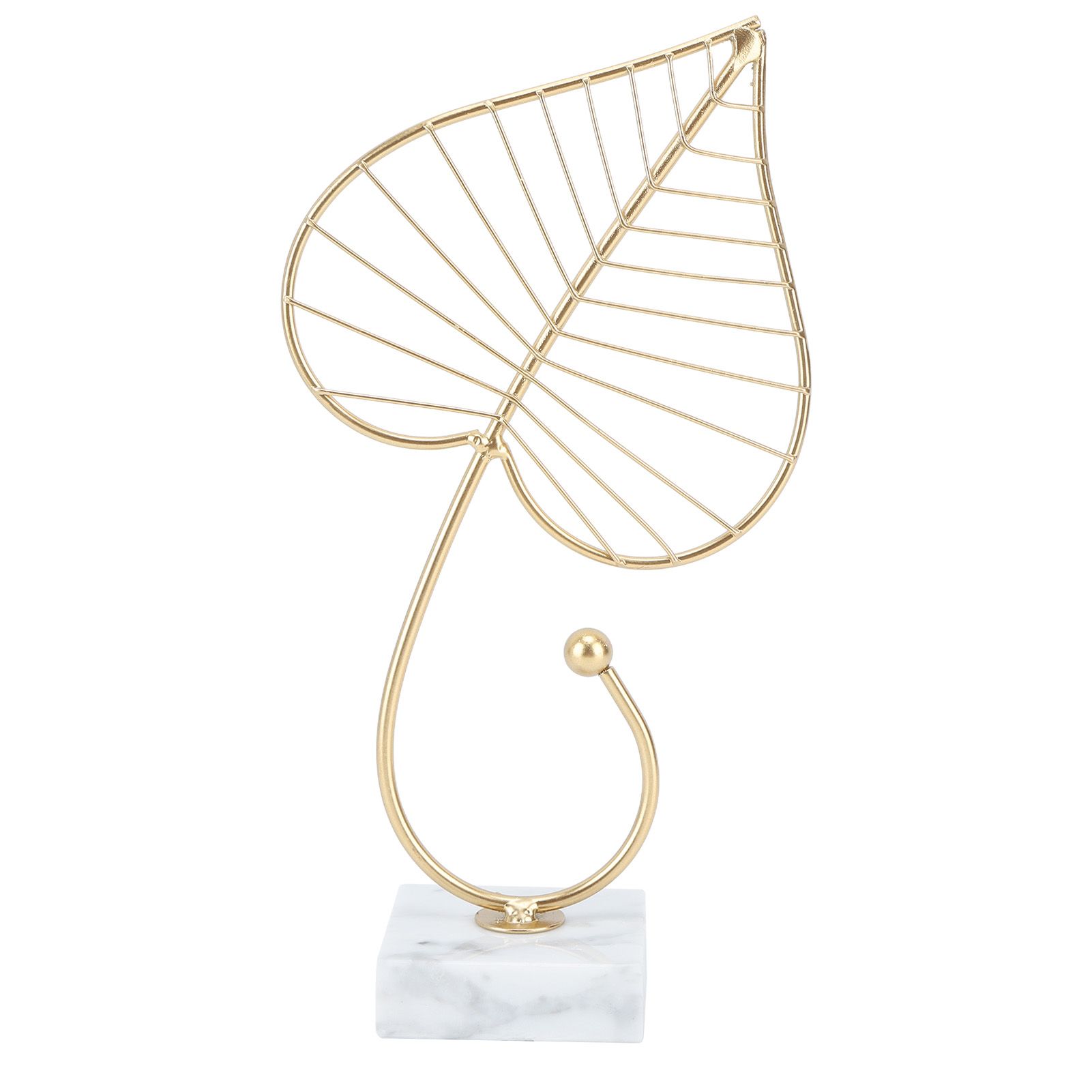 Leaf Sculpture Statue Light Luxury Marble Base Easy to Clean Home Decoration for Hallway - Image 1
