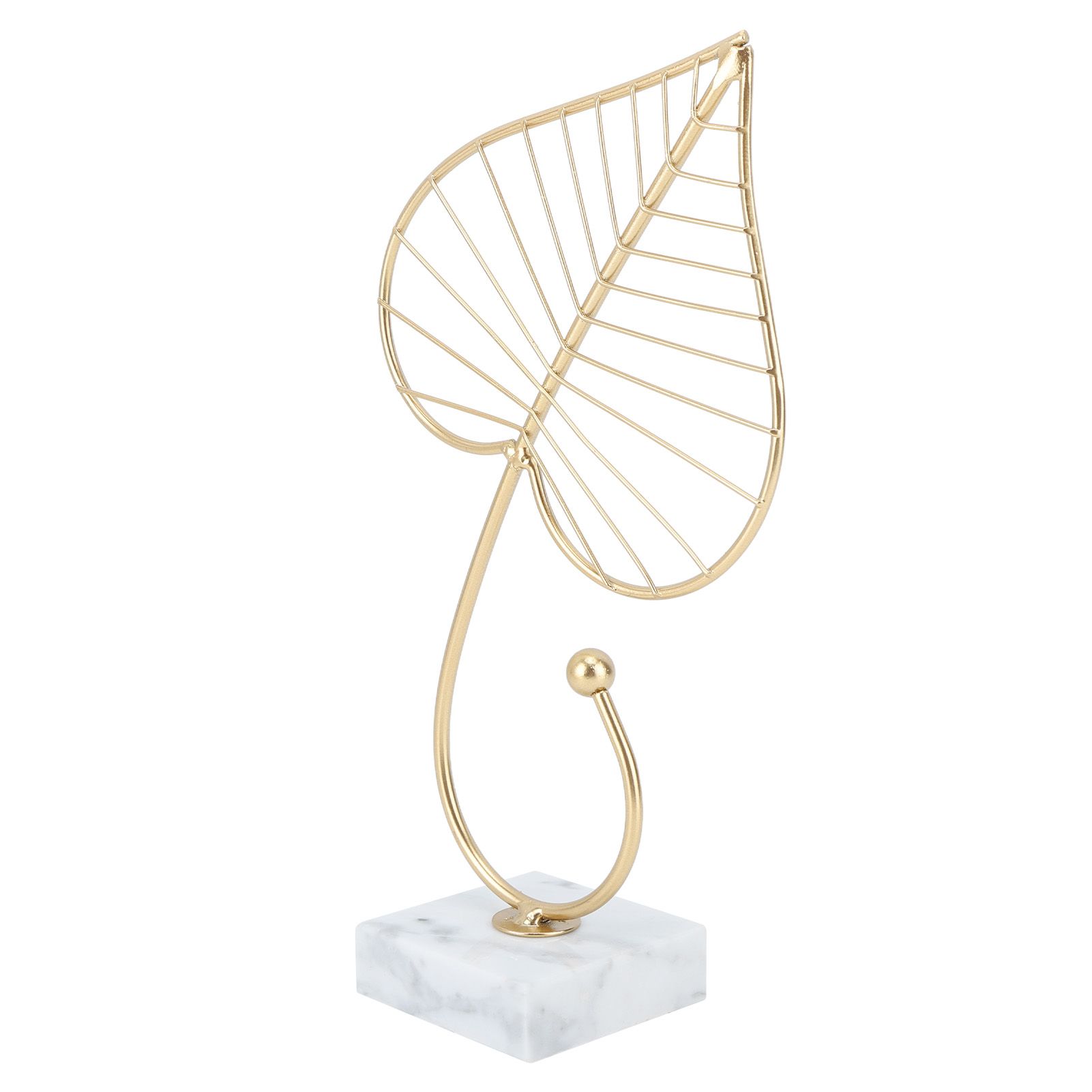 Leaf Sculpture Statue Light Luxury Marble Base Easy to Clean Home Decoration for Hallway - Image 2