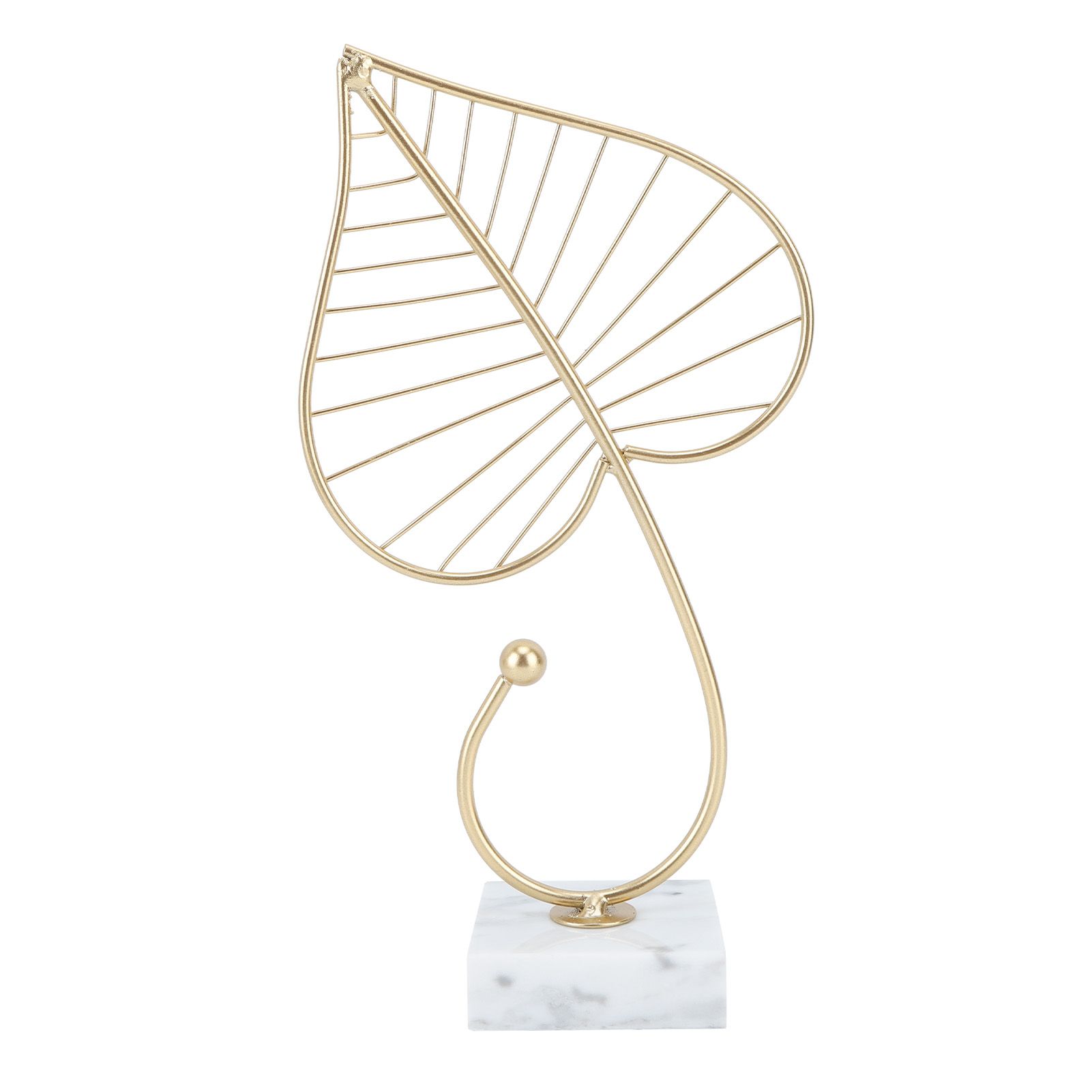Leaf Sculpture Statue Light Luxury Marble Base Easy to Clean Home Decoration for Hallway - Image 3