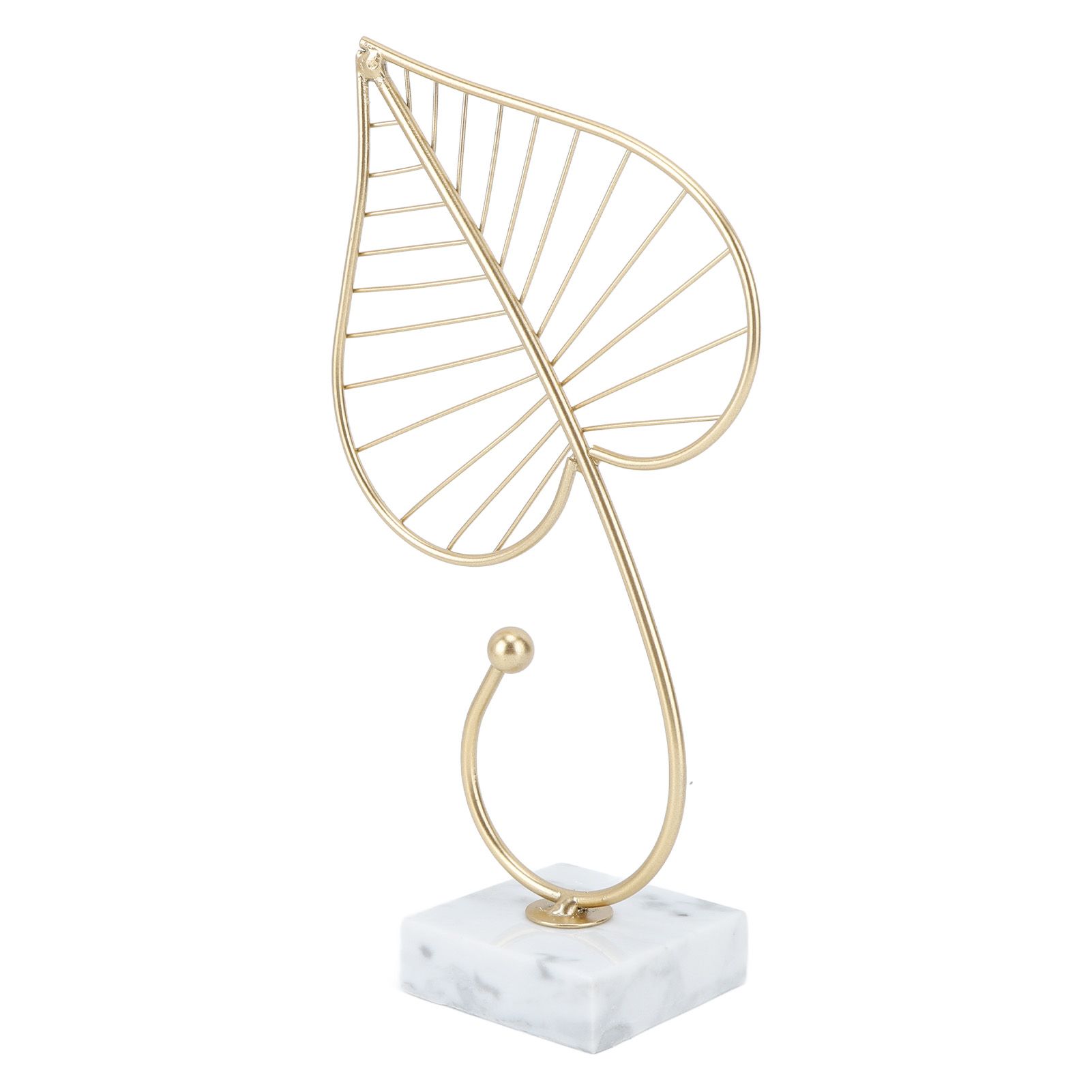 Leaf Sculpture Statue Light Luxury Marble Base Easy to Clean Home Decoration for Hallway - Image 7