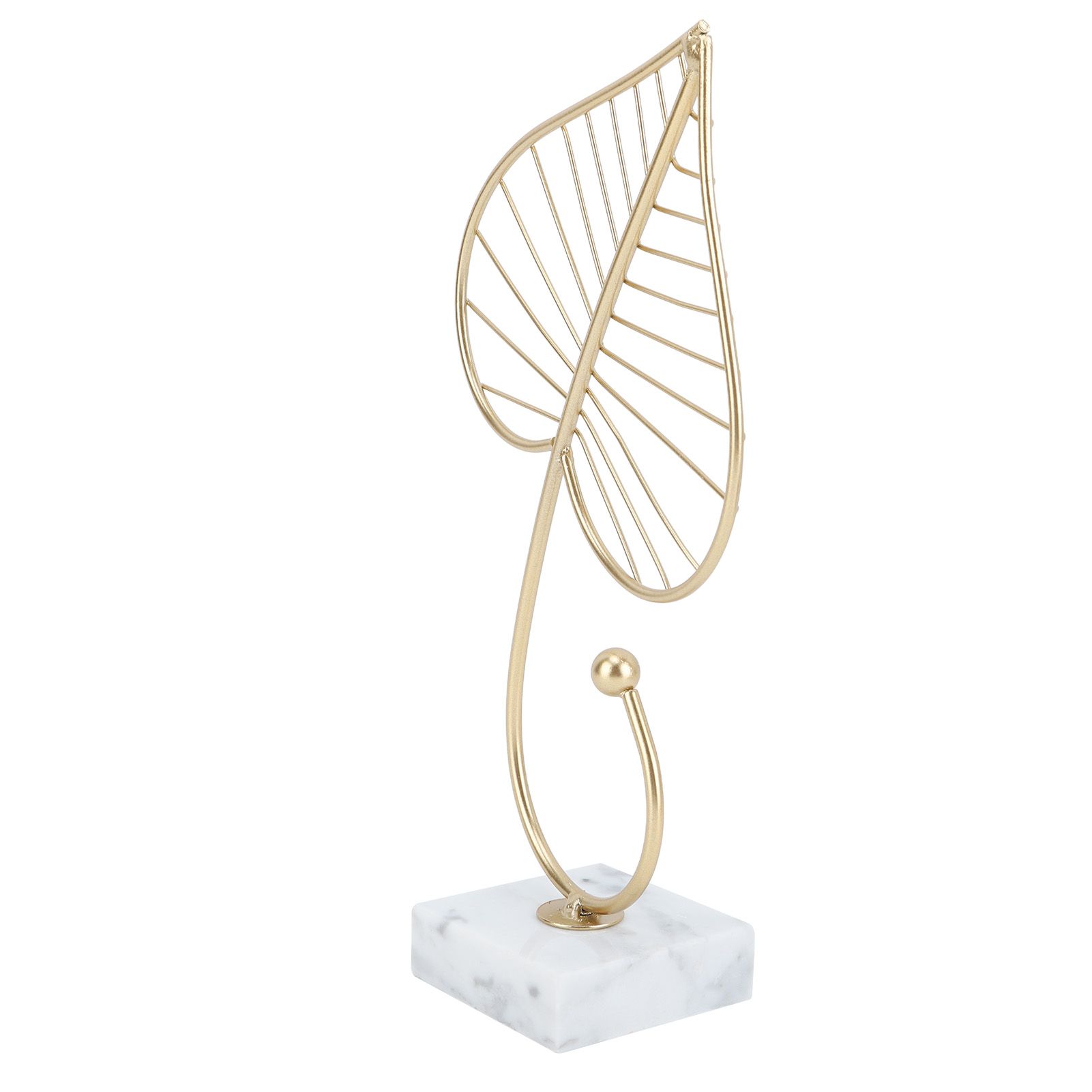 Leaf Sculpture Statue Light Luxury Marble Base Easy to Clean Home Decoration for Hallway - Image 8