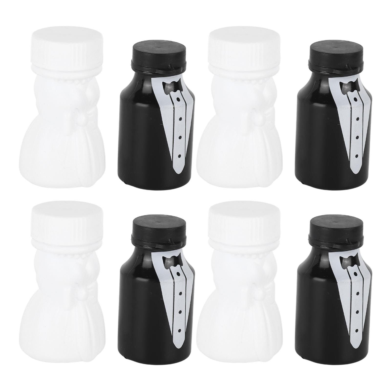 26PCS Wedding Bubble Bottles Bride and Groom Shape Mini Bubble Party Bottle for Anniversary Engagement Bridal Celebration Black and White - Image 3
