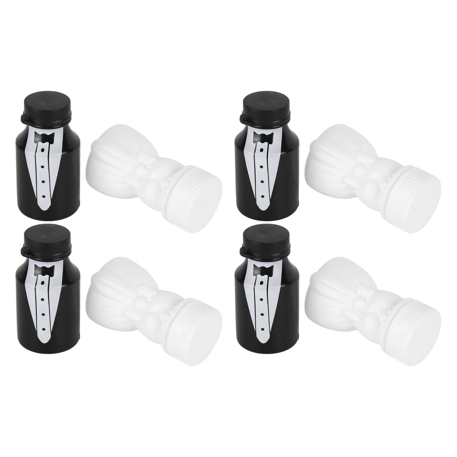 26PCS Wedding Bubble Bottles Bride and Groom Shape Mini Bubble Party Bottle for Anniversary Engagement Bridal Celebration Black and White - Image 5