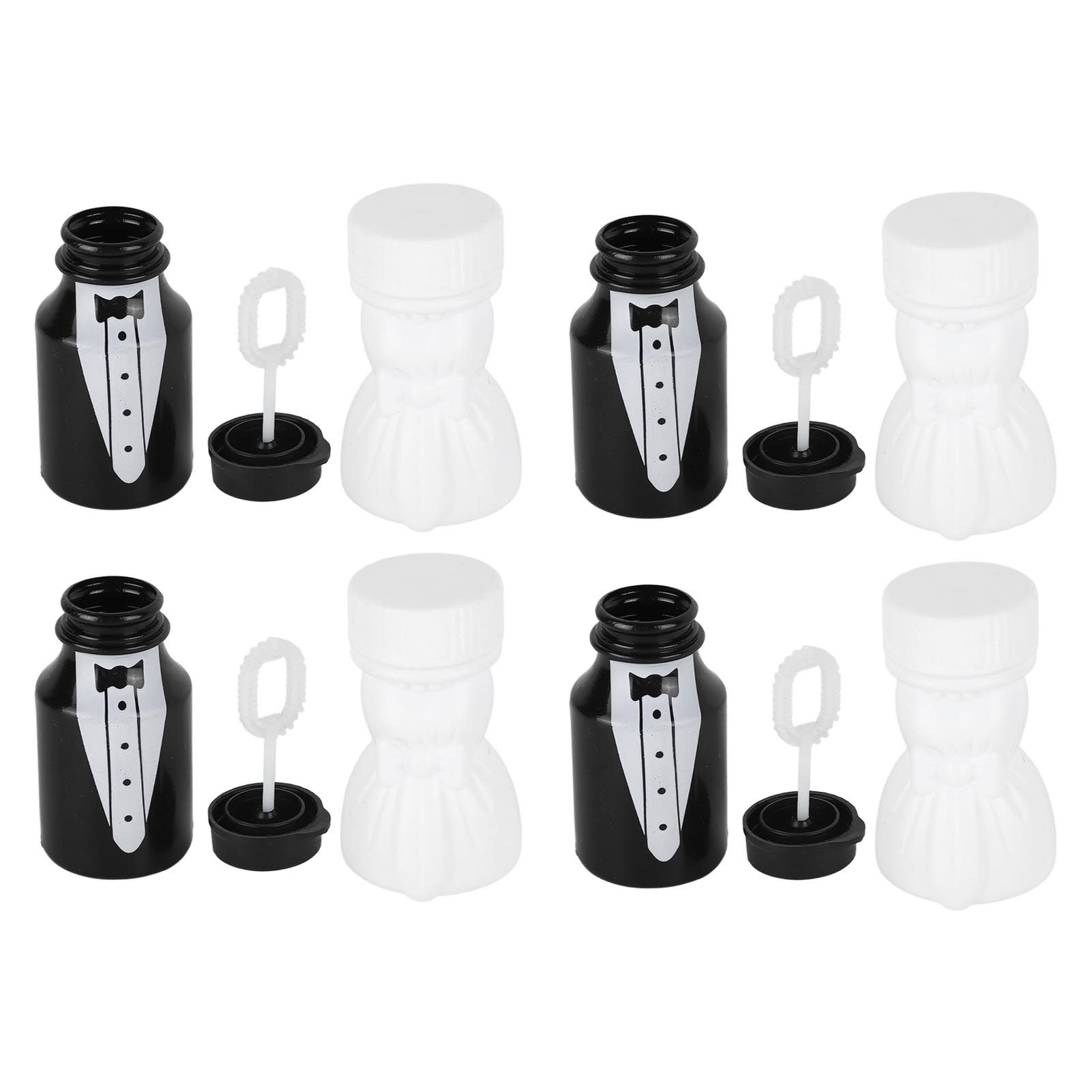 26PCS Wedding Bubble Bottles Bride and Groom Shape Mini Bubble Party Bottle for Anniversary Engagement Bridal Celebration Black and White - Image 6