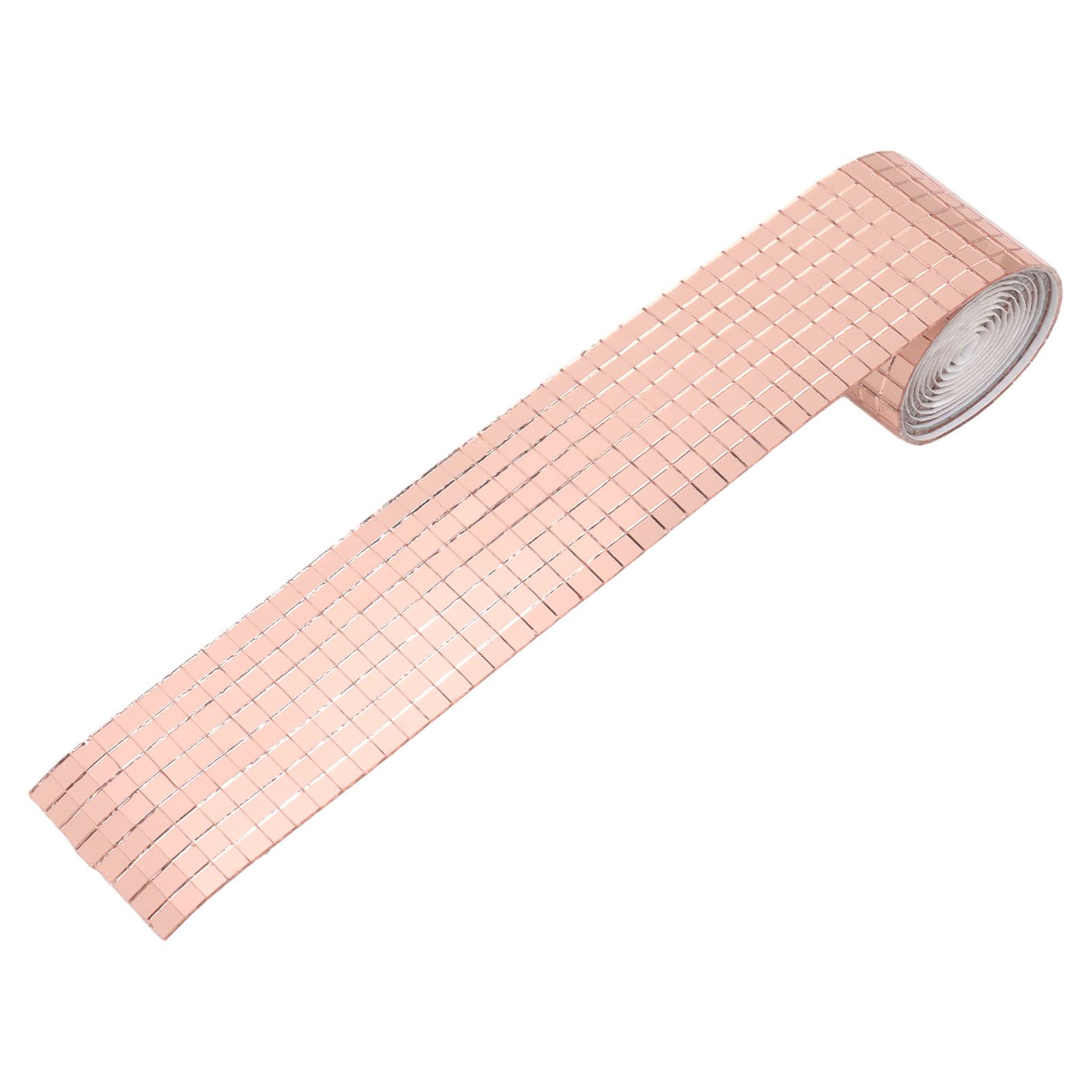 1600Pcs Self Adhesive Mirror Mosaic Sheet Adhesive Mosaic Square Glass Tile Sticker for Home Decorating Rose Gold - Image 2