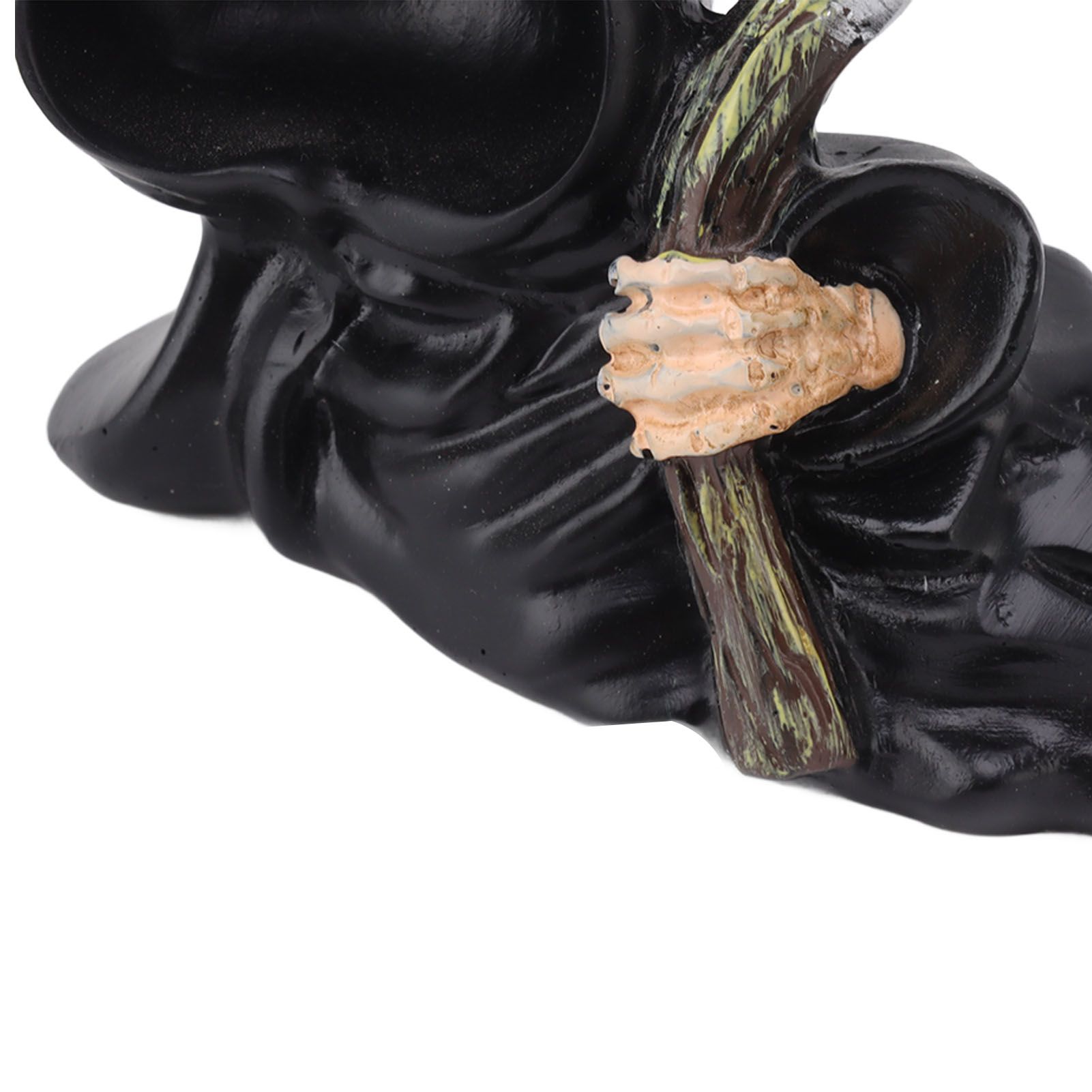 Grim Reaper Sculpture Resin Gothic Desktop Statue Figurine Decoration with Sickle for Halloween Party Lie Down - Image 1