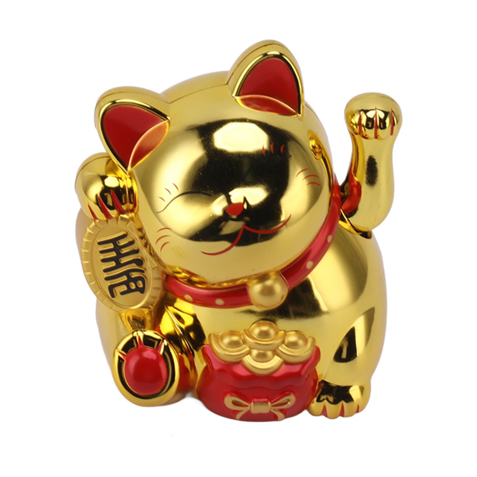 5.5in Electric Waving Arm Fortune Cat Decorative Cute Plastic Cat Ornaments for Cashier Desk MLY11020-4 Gold - Image 4