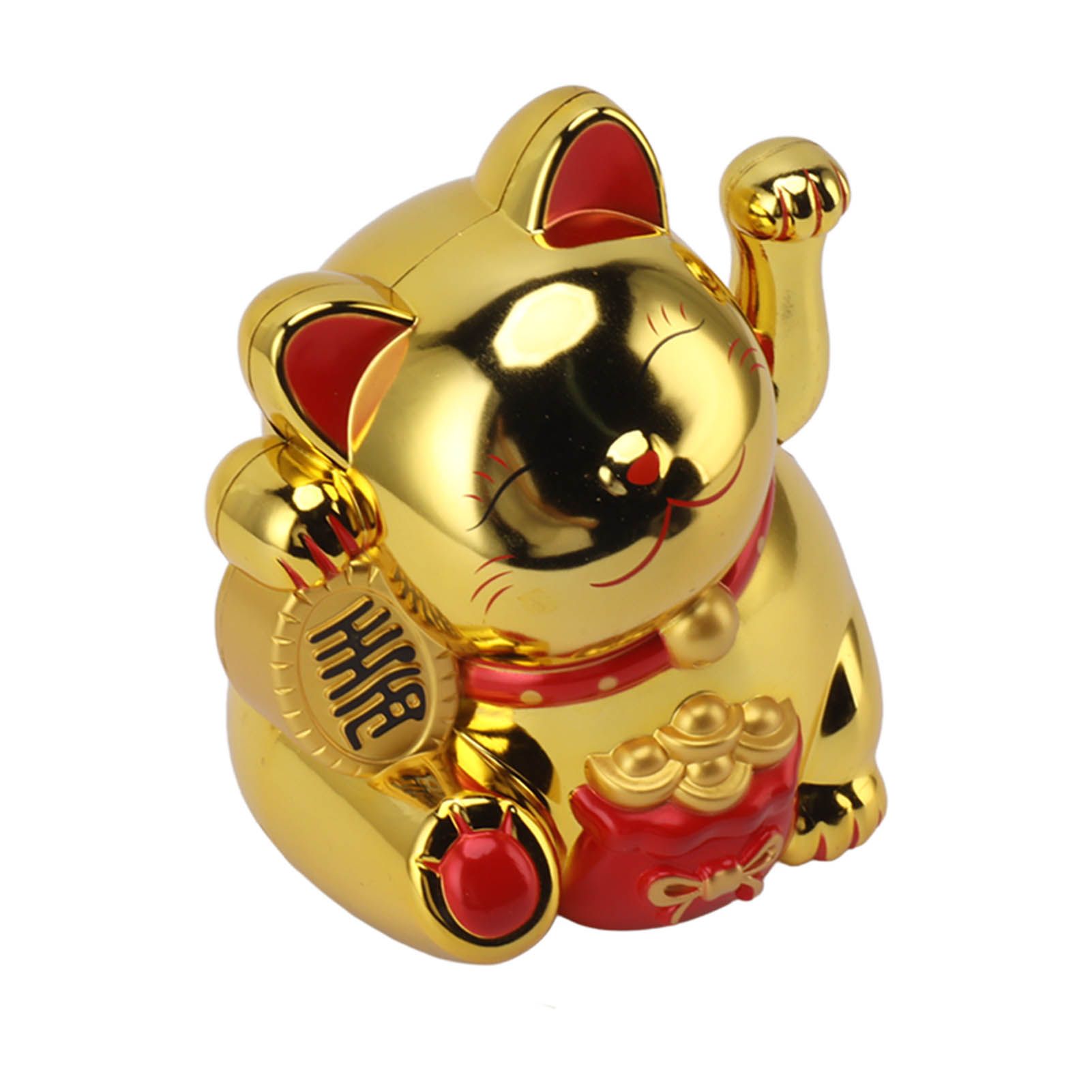5.5in Electric Waving Arm Fortune Cat Decorative Cute Plastic Cat Ornaments for Cashier Desk MLY11020-4 Gold - Image 5