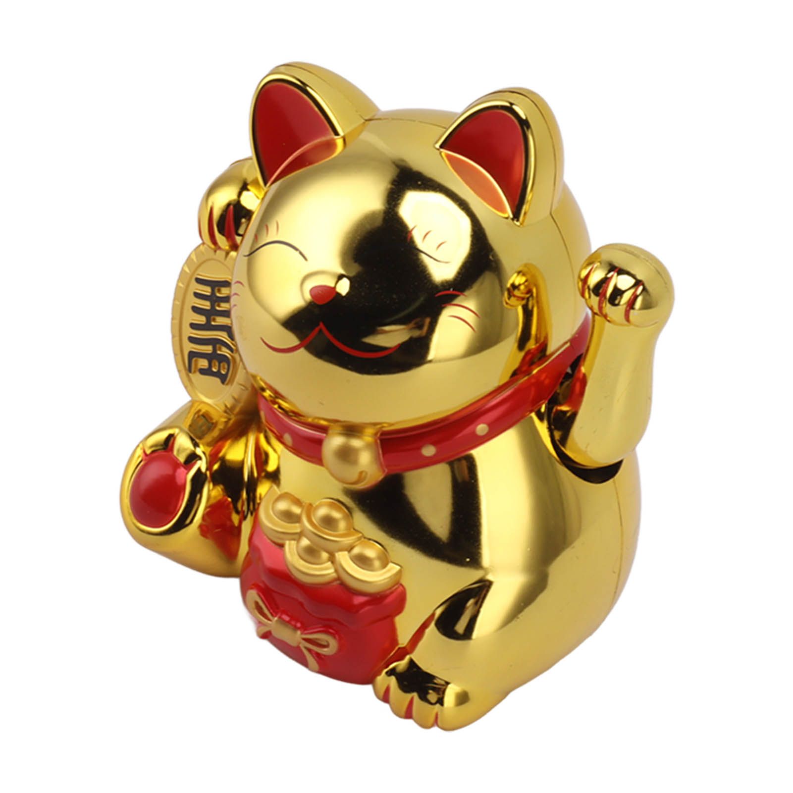 5.5in Electric Waving Arm Fortune Cat Decorative Cute Plastic Cat Ornaments for Cashier Desk MLY11020-4 Gold - Image 6