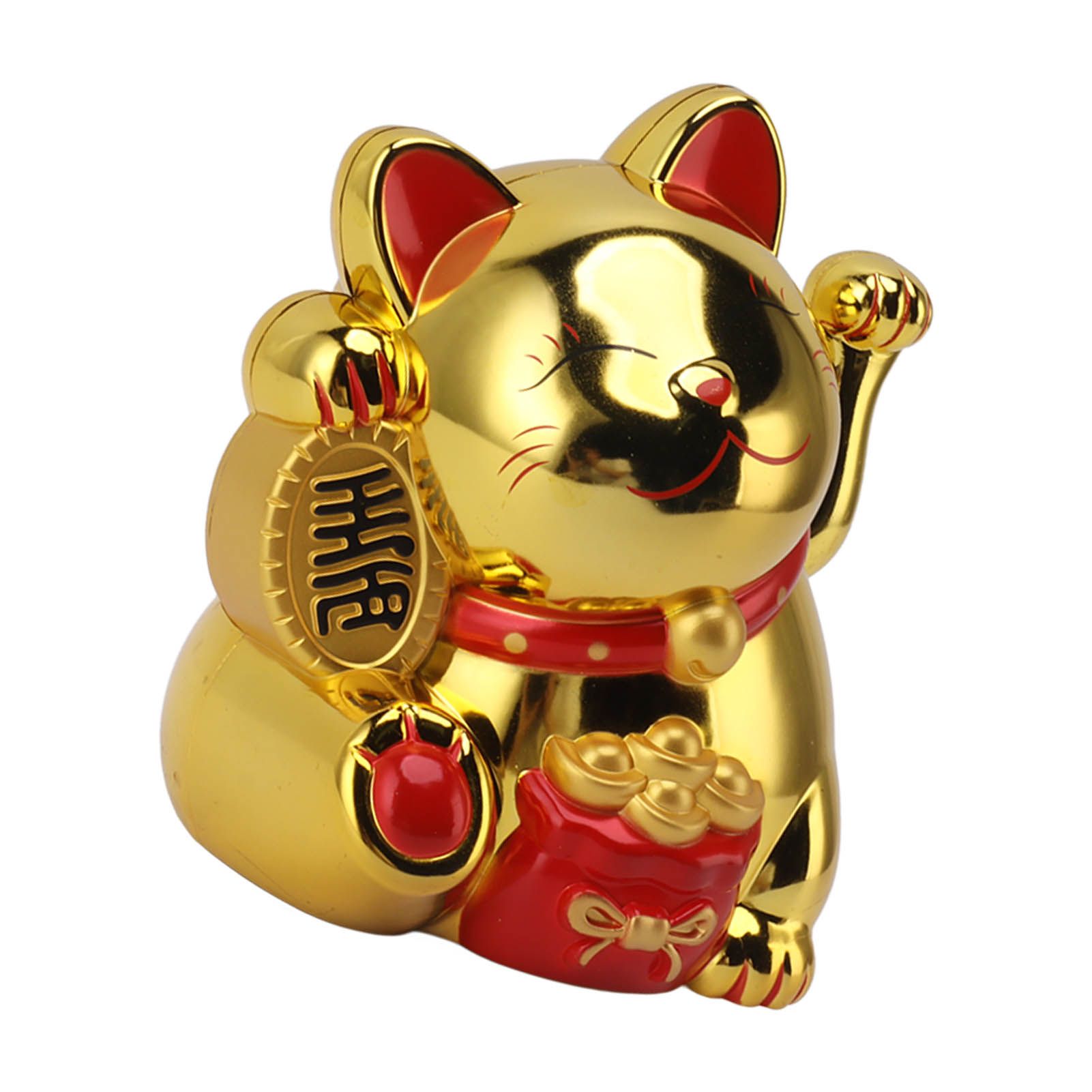 5.5in Electric Waving Arm Fortune Cat Decorative Cute Plastic Cat Ornaments for Cashier Desk MLY11020-4 Gold - Image 7