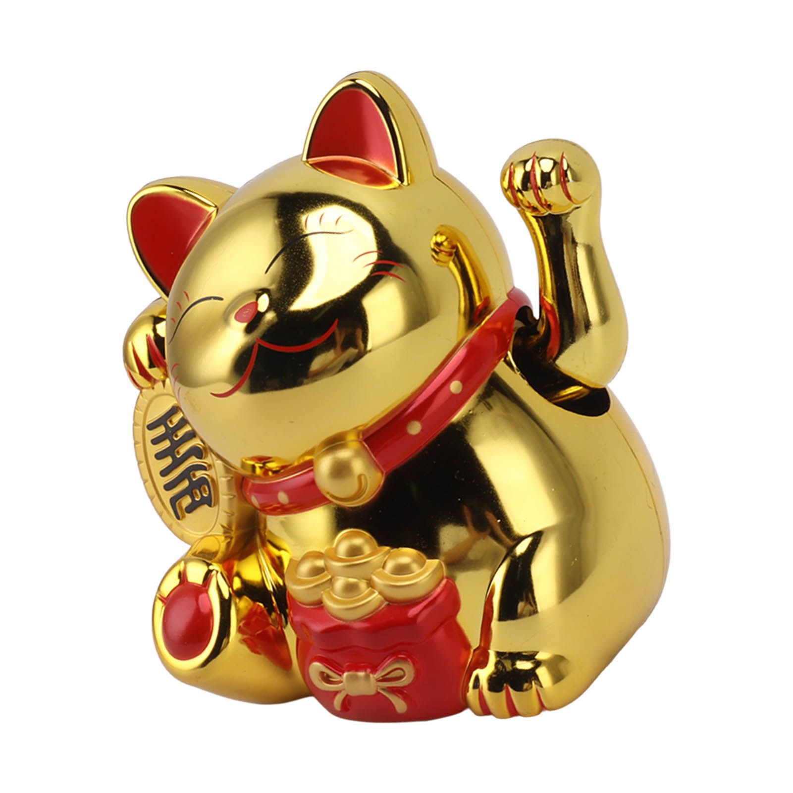 5.5in Electric Waving Arm Fortune Cat Decorative Cute Plastic Cat Ornaments for Cashier Desk MLY11020-4 Gold - Image 8