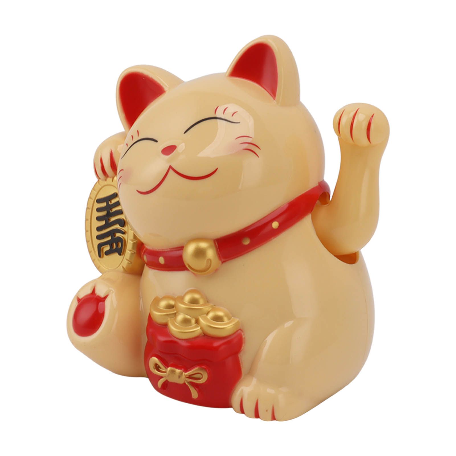 5.5in Electric Waving Arm Fortune Cat Decorative Cute Plastic Cat Ornaments for Cashier Desk MLY11020-2 Yellow - Image 3