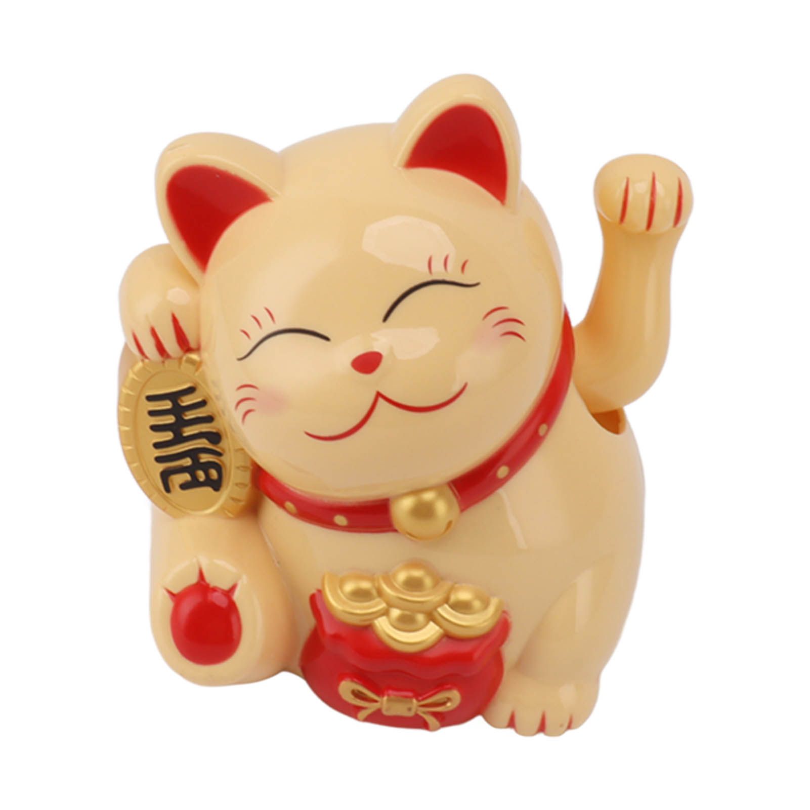 5.5in Electric Waving Arm Fortune Cat Decorative Cute Plastic Cat Ornaments for Cashier Desk MLY11020-2 Yellow - Image 4