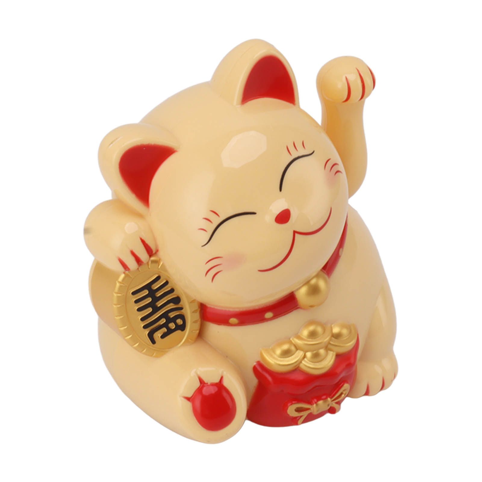 5.5in Electric Waving Arm Fortune Cat Decorative Cute Plastic Cat Ornaments for Cashier Desk MLY11020-2 Yellow - Image 5