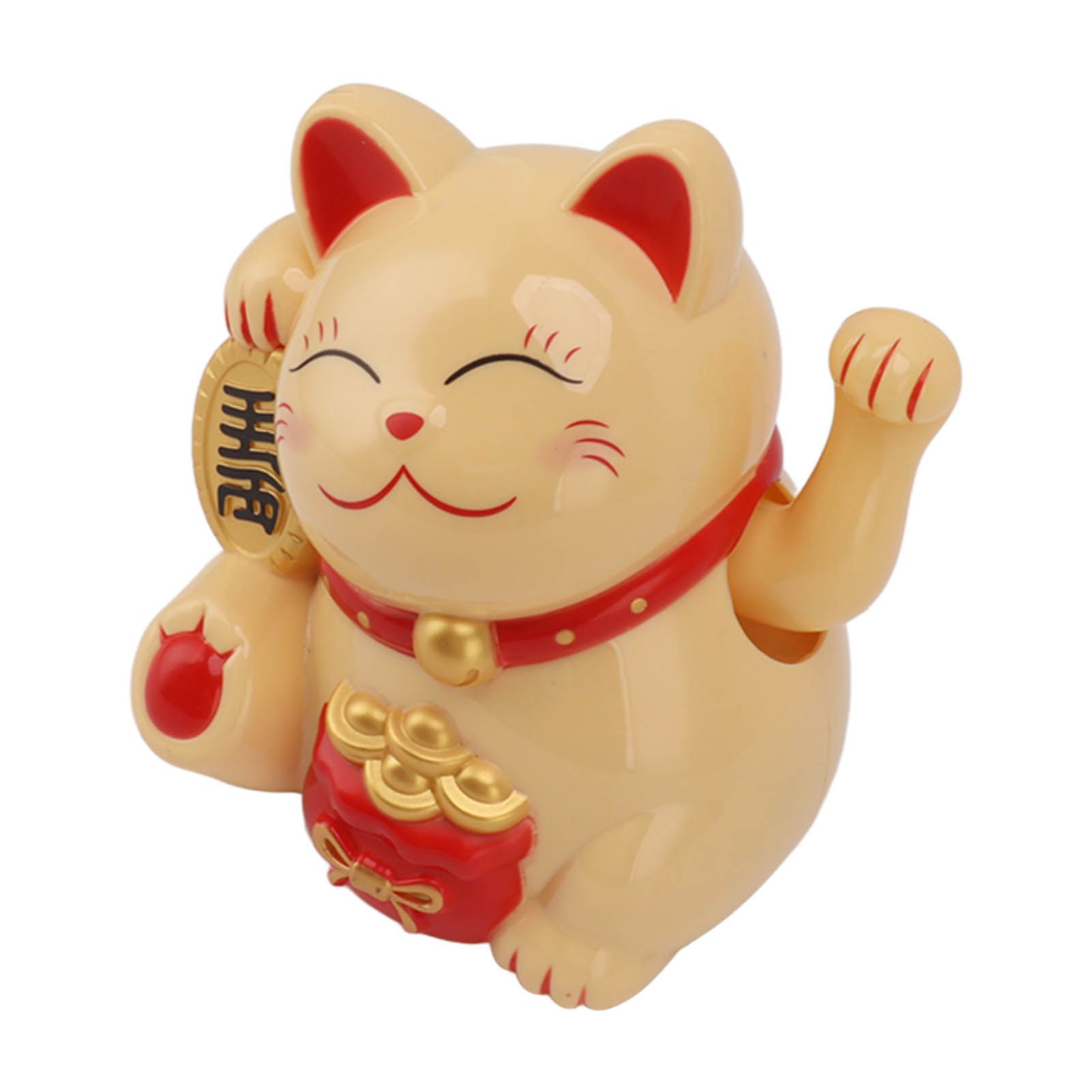 5.5in Electric Waving Arm Fortune Cat Decorative Cute Plastic Cat Ornaments for Cashier Desk MLY11020-2 Yellow - Image 6