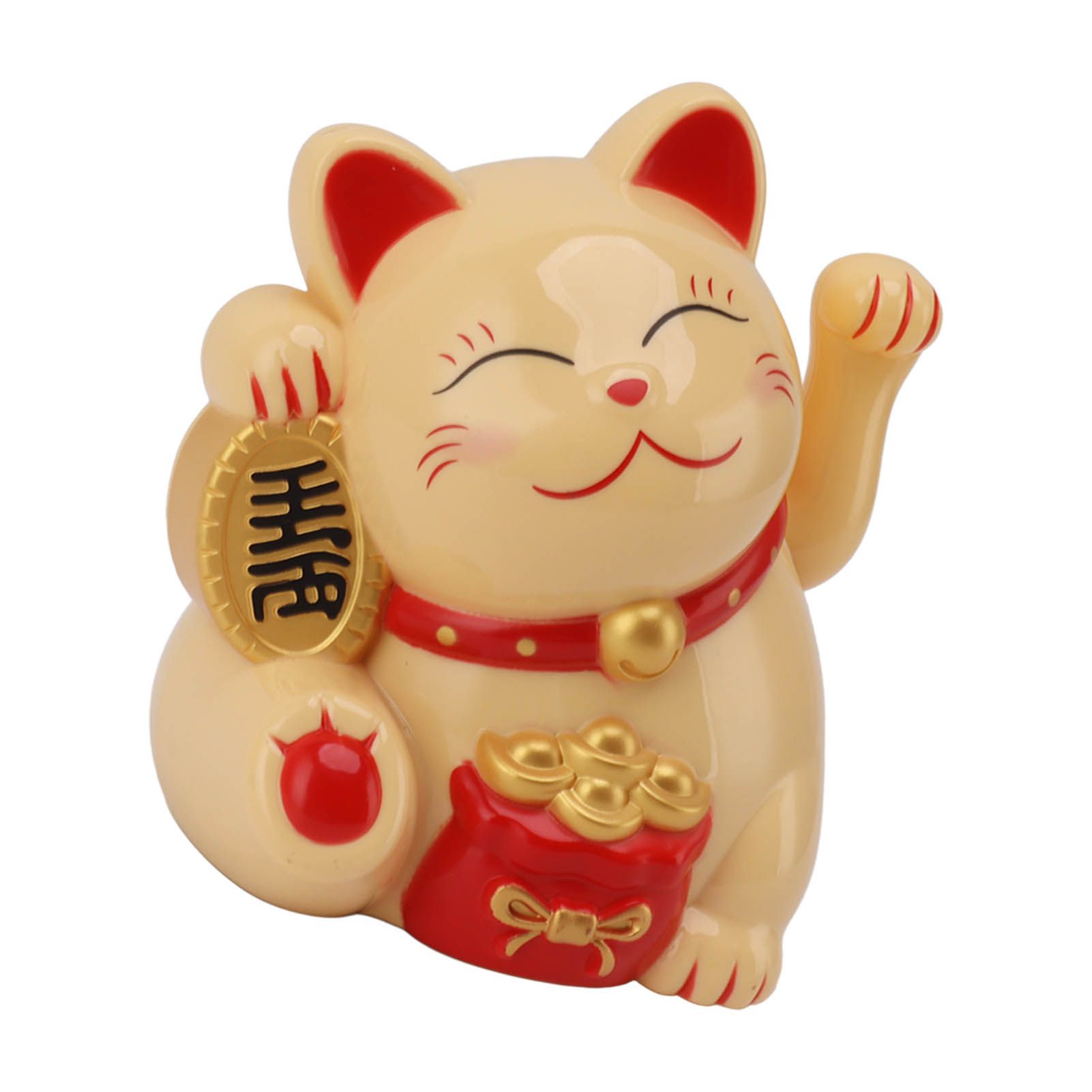5.5in Electric Waving Arm Fortune Cat Decorative Cute Plastic Cat Ornaments for Cashier Desk MLY11020-2 Yellow - Image 7