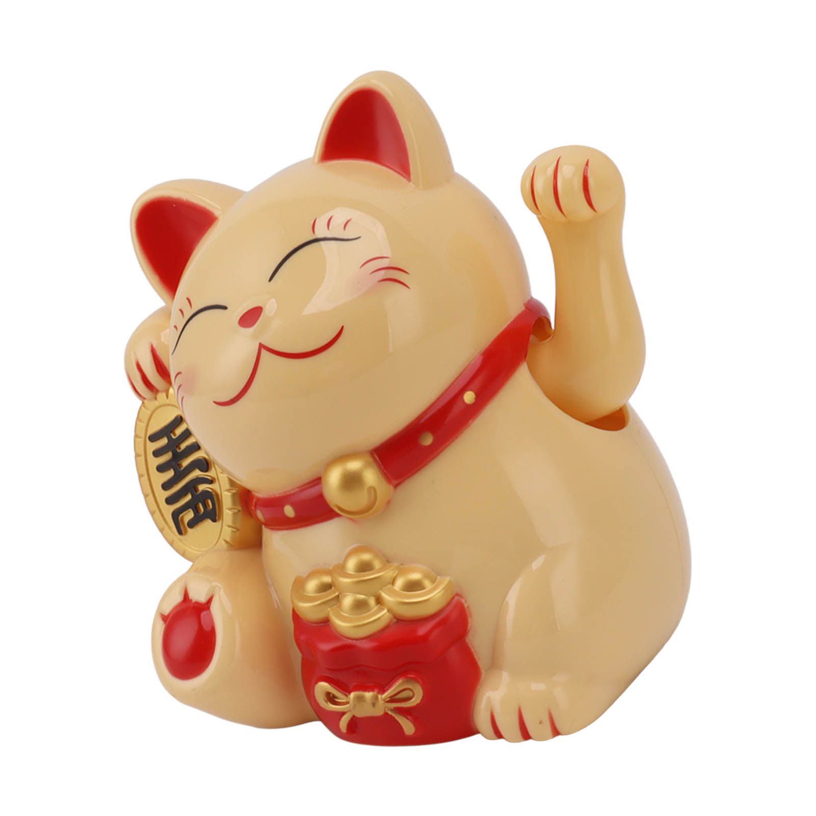 5.5in Electric Waving Arm Fortune Cat Decorative Cute Plastic Cat Ornaments for Cashier Desk MLY11020-2 Yellow - Image 8