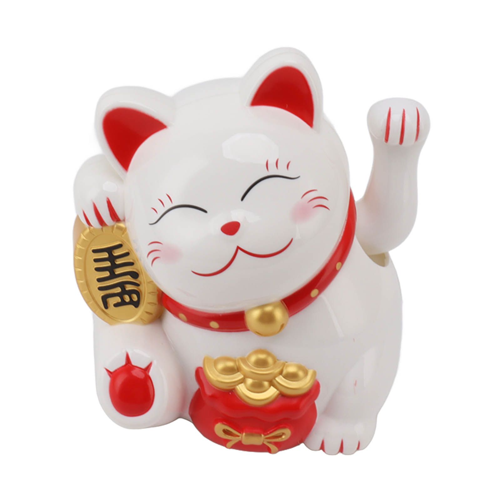 5.5in Electric Waving Arm Fortune Cat Decorative Cute Plastic Cat Ornaments for Cashier Desk MLY11020-1 White - Image 4