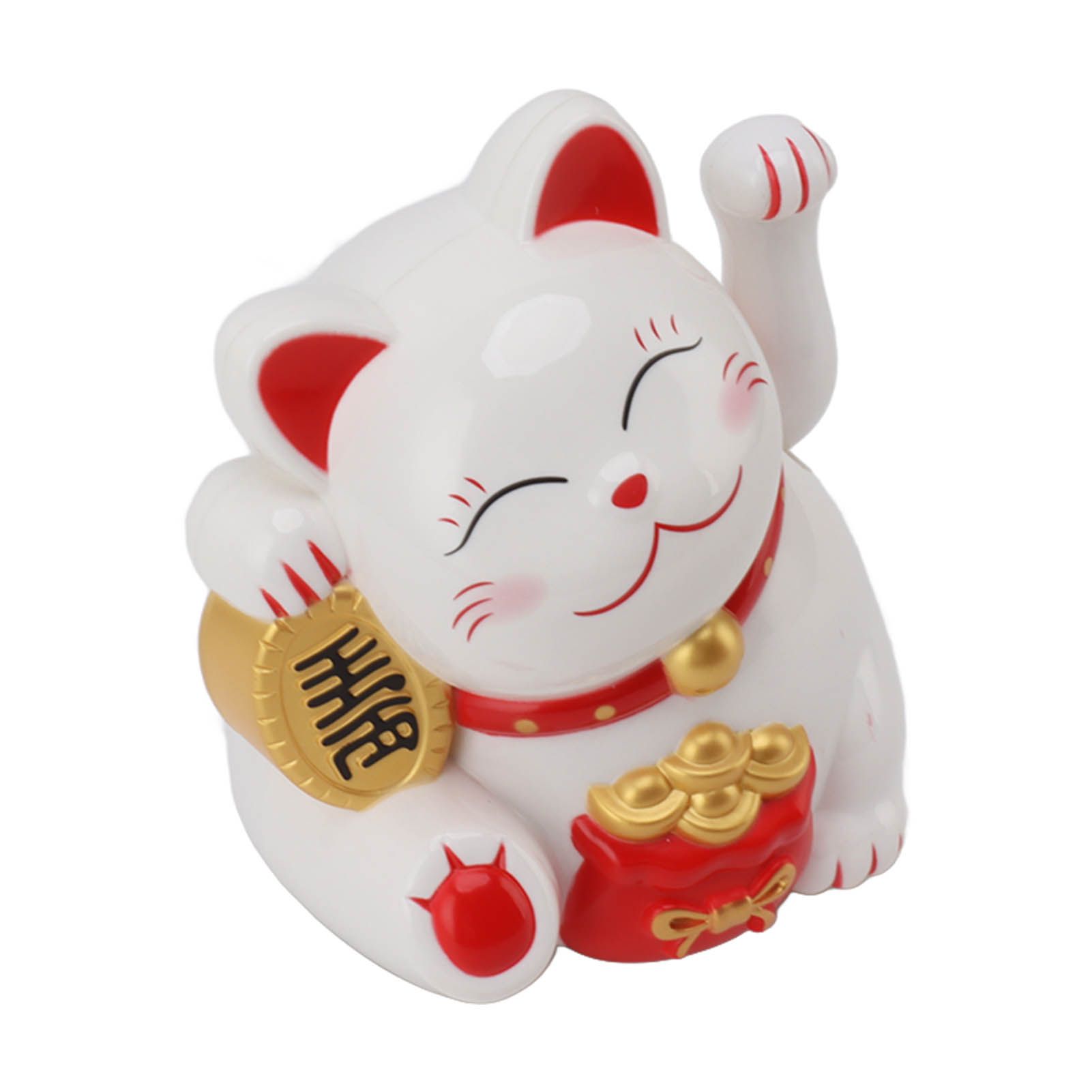 5.5in Electric Waving Arm Fortune Cat Decorative Cute Plastic Cat Ornaments for Cashier Desk MLY11020-1 White - Image 5