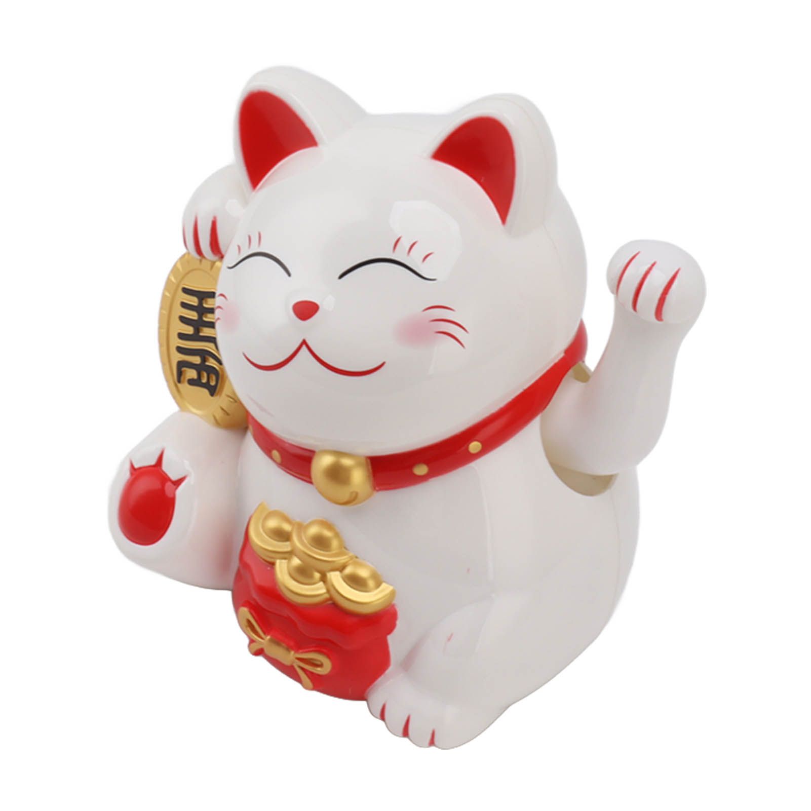 5.5in Electric Waving Arm Fortune Cat Decorative Cute Plastic Cat Ornaments for Cashier Desk MLY11020-1 White - Image 6
