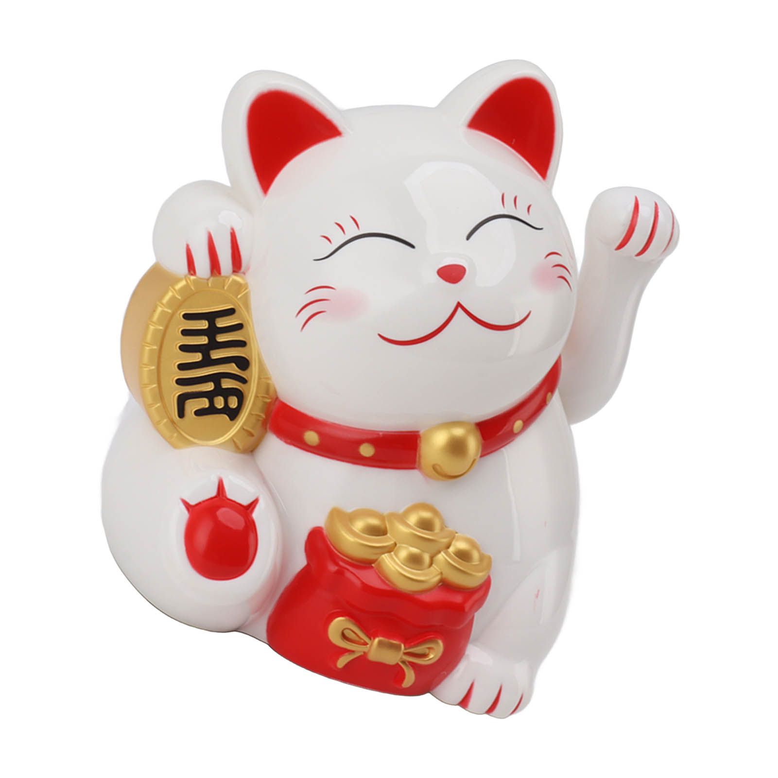 5.5in Electric Waving Arm Fortune Cat Decorative Cute Plastic Cat Ornaments for Cashier Desk MLY11020-1 White - Image 7