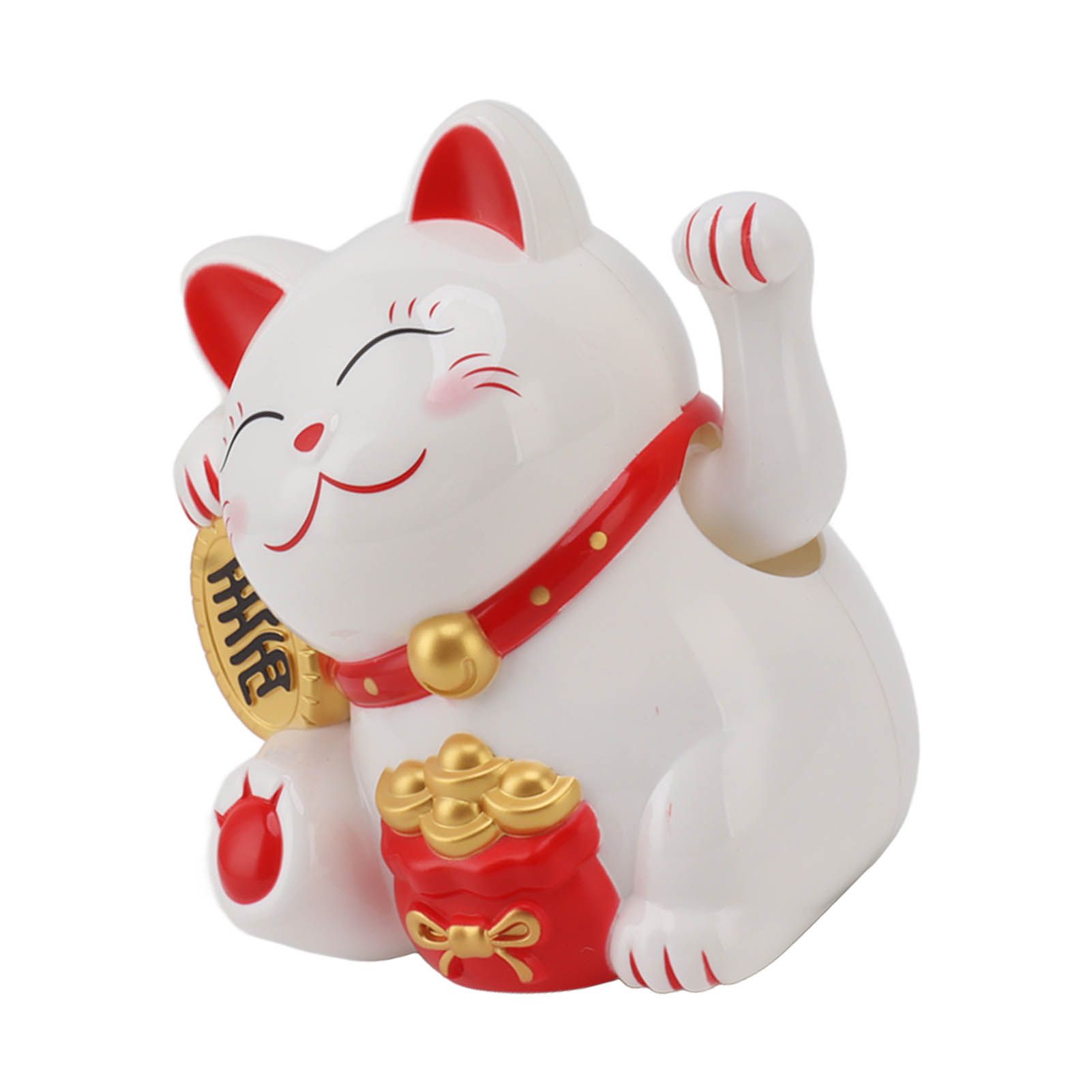 5.5in Electric Waving Arm Fortune Cat Decorative Cute Plastic Cat Ornaments for Cashier Desk MLY11020-1 White - Image 8