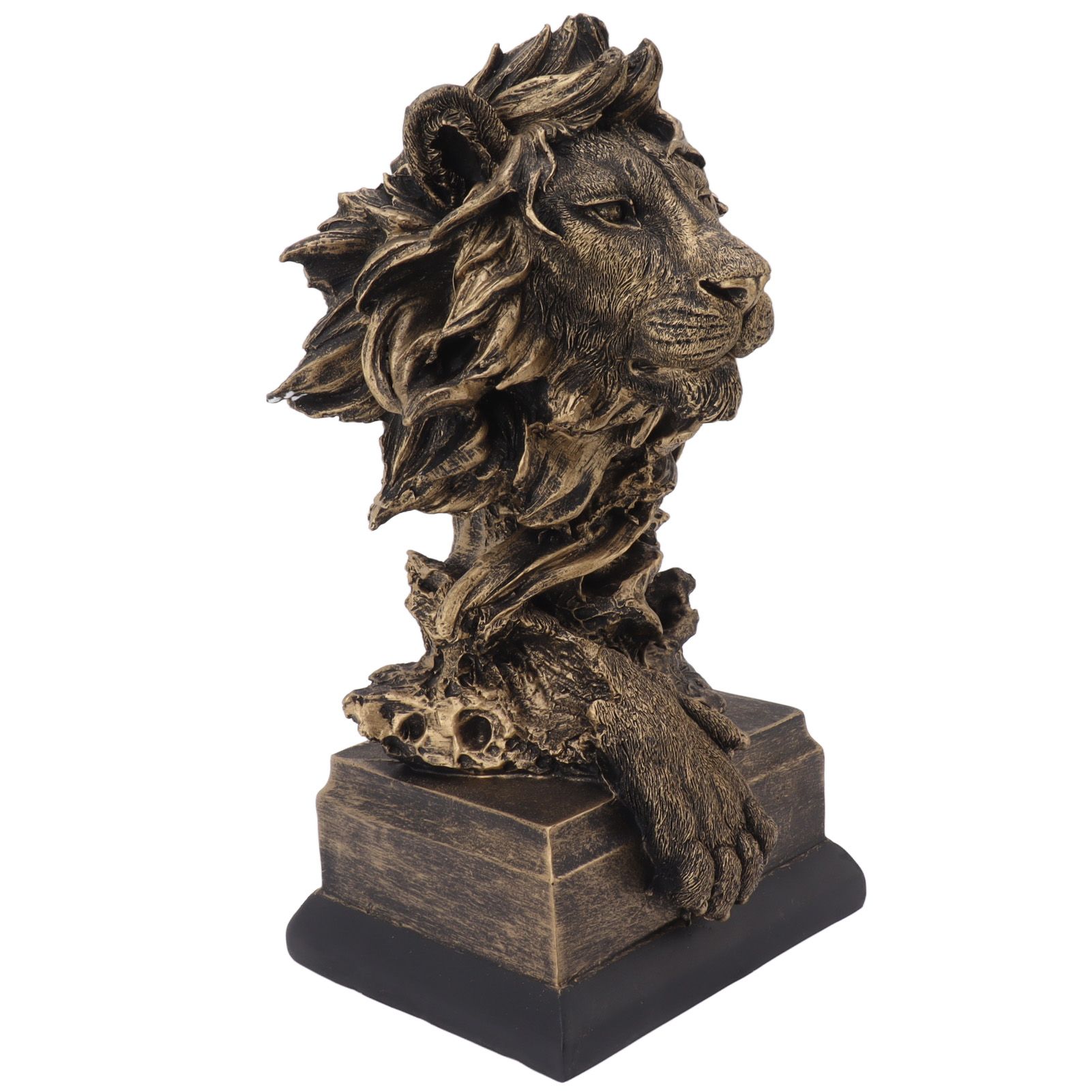 Lion Head Sculpture Resin Vivid Lifelike Artistic Decorative Lion Statue for Living Room Study Hallway - Image 5
