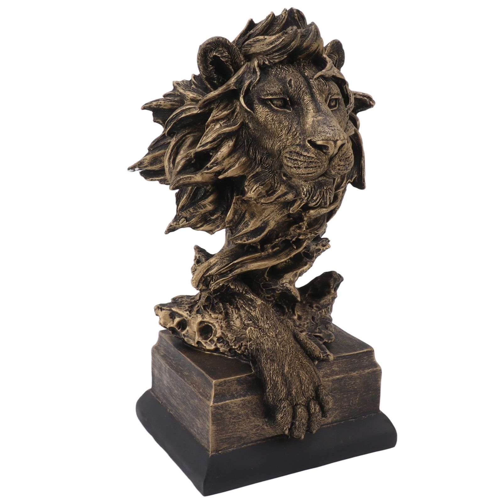 Lion Head Sculpture Resin Vivid Lifelike Artistic Decorative Lion Statue for Living Room Study Hallway - Image 6