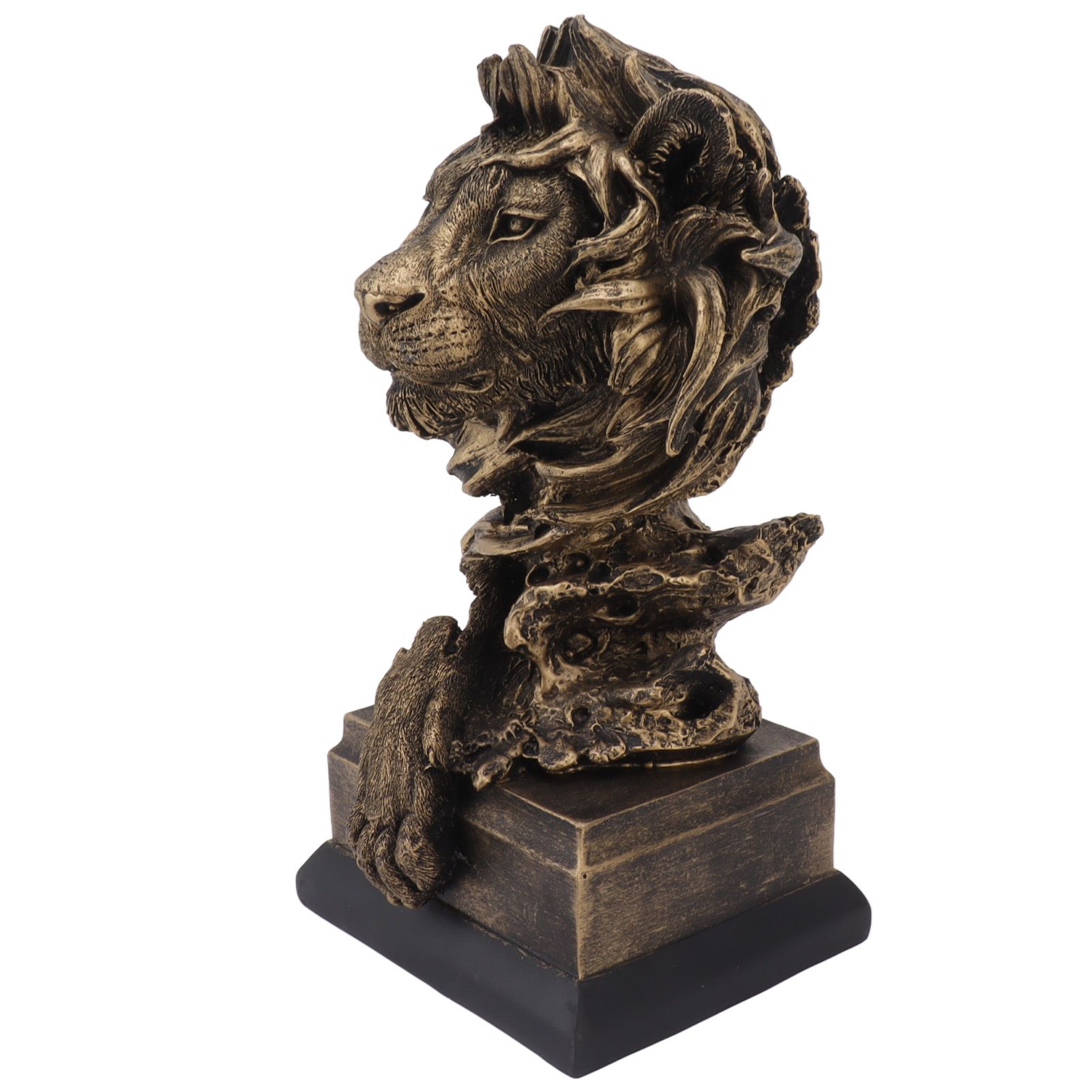 Lion Head Sculpture Resin Vivid Lifelike Artistic Decorative Lion Statue for Living Room Study Hallway - Image 7