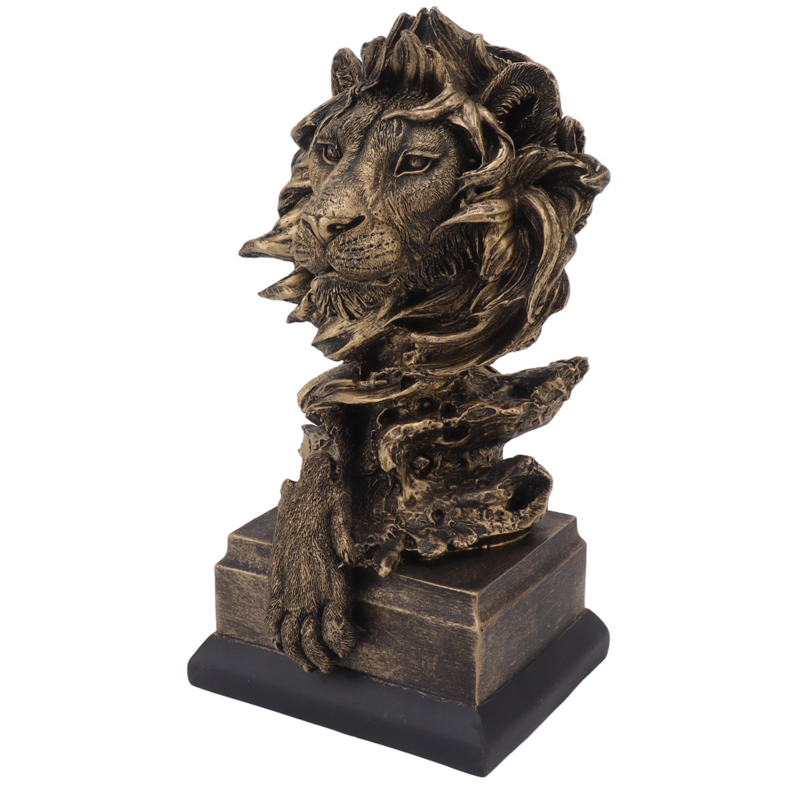 Lion Head Sculpture Resin Vivid Lifelike Artistic Decorative Lion Statue for Living Room Study Hallway - Image 8
