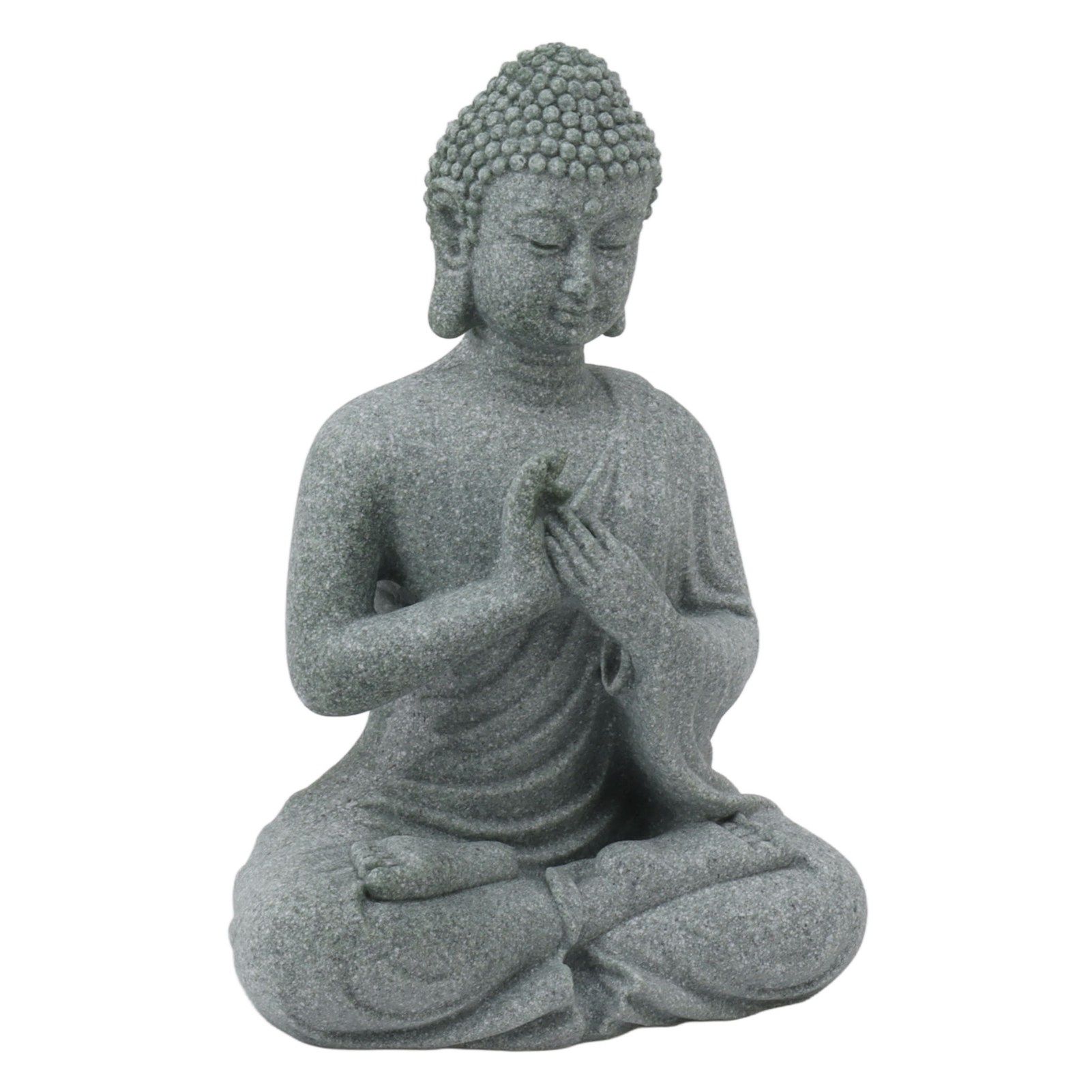 Buddha Statue Green Sandstone Sculpture Buddhist Sitting Figurine Ornament for Living Room Courtyard 7135K-01 - Image 3