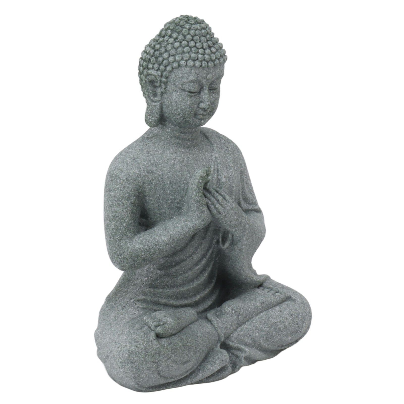 Buddha Statue Green Sandstone Sculpture Buddhist Sitting Figurine Ornament for Living Room Courtyard 7135K-01 - Image 4