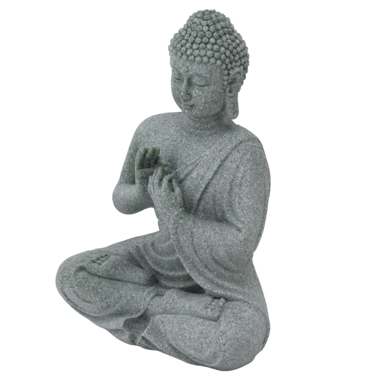 Buddha Statue Green Sandstone Sculpture Buddhist Sitting Figurine Ornament for Living Room Courtyard 7135K-01 - Image 5