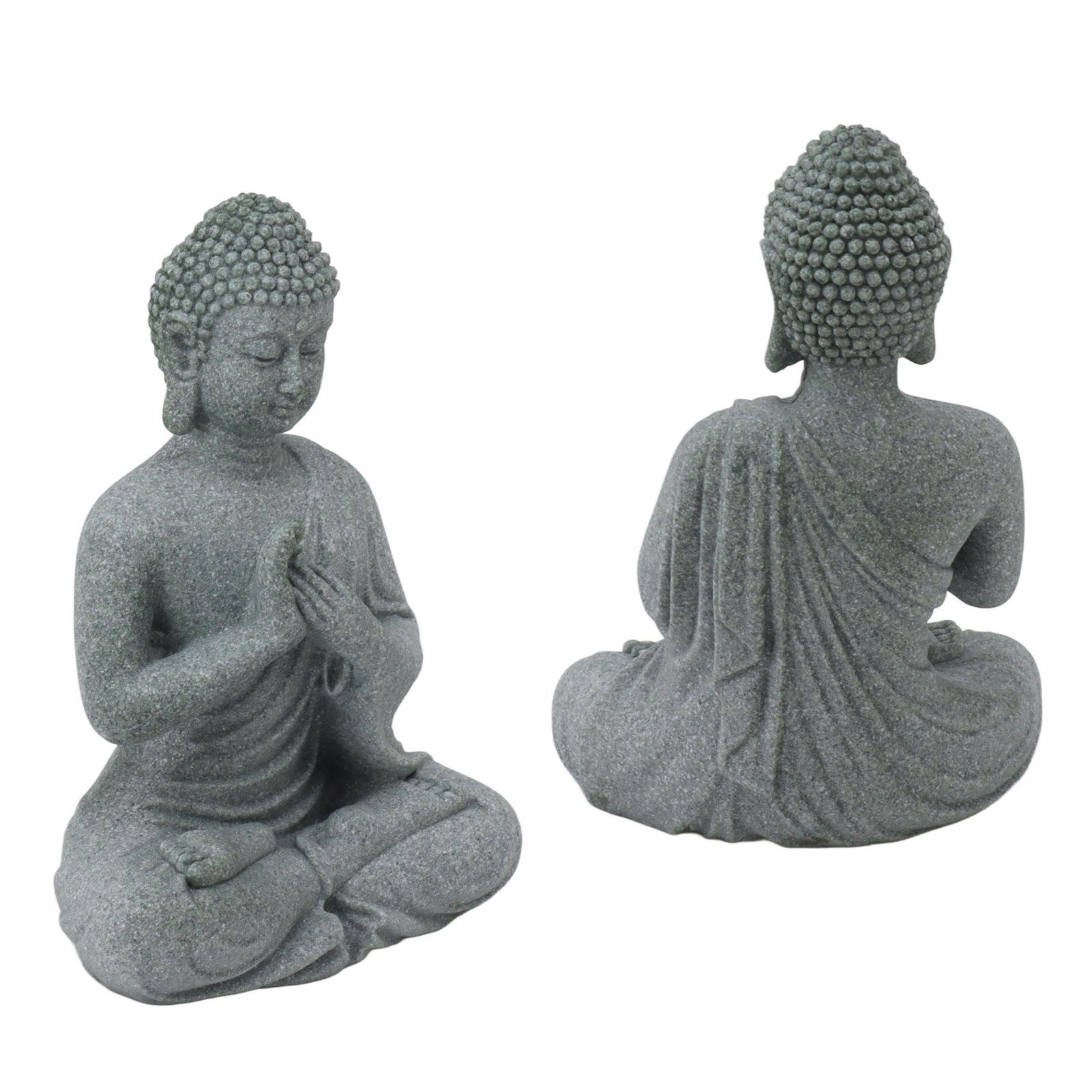 Buddha Statue Green Sandstone Sculpture Buddhist Sitting Figurine Ornament for Living Room Courtyard 7135K-01 - Image 7