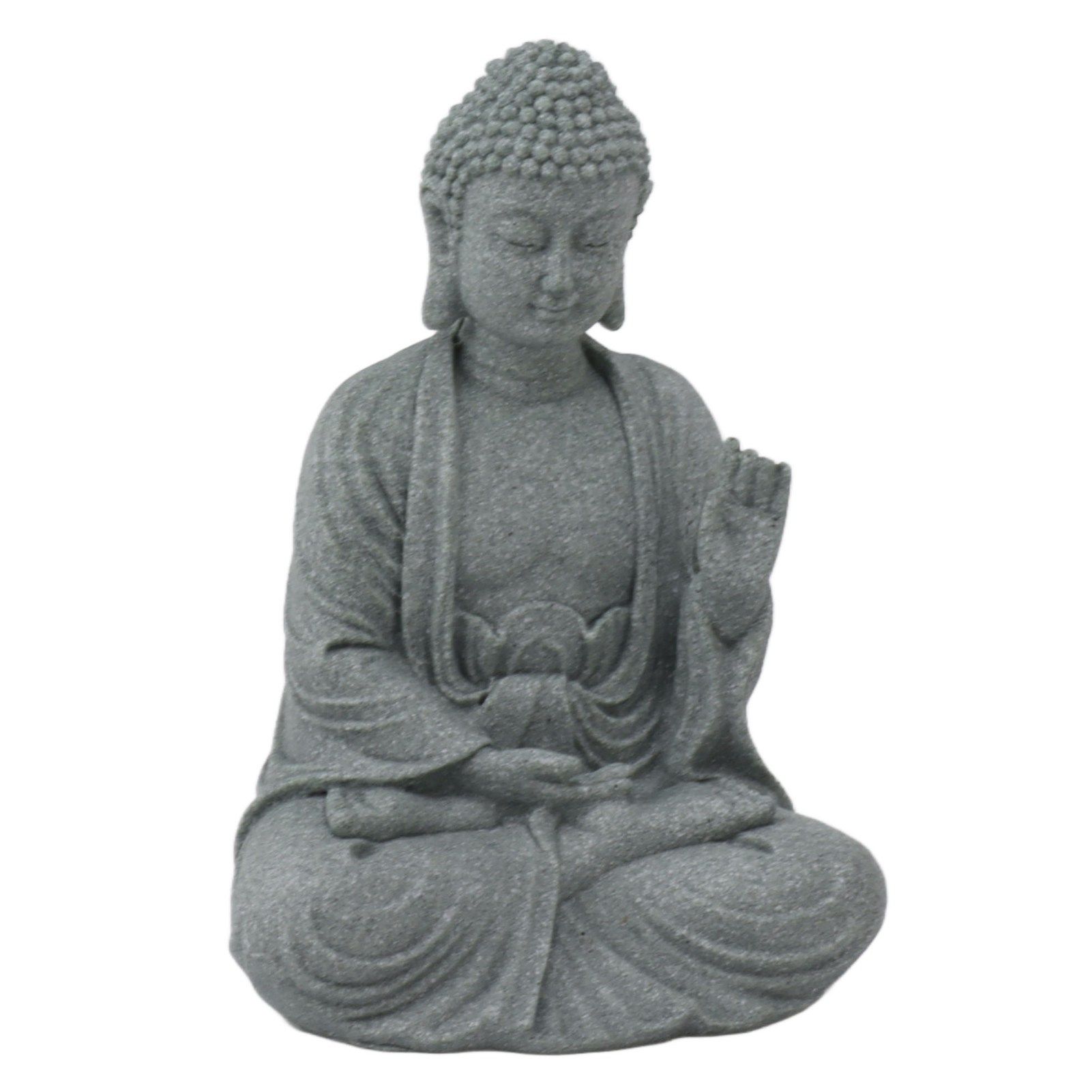 Buddha Statue Green Sandstone Sculpture Buddhist Sitting Figurine Ornament for Living Room Courtyard 7135K-02 - Image 2
