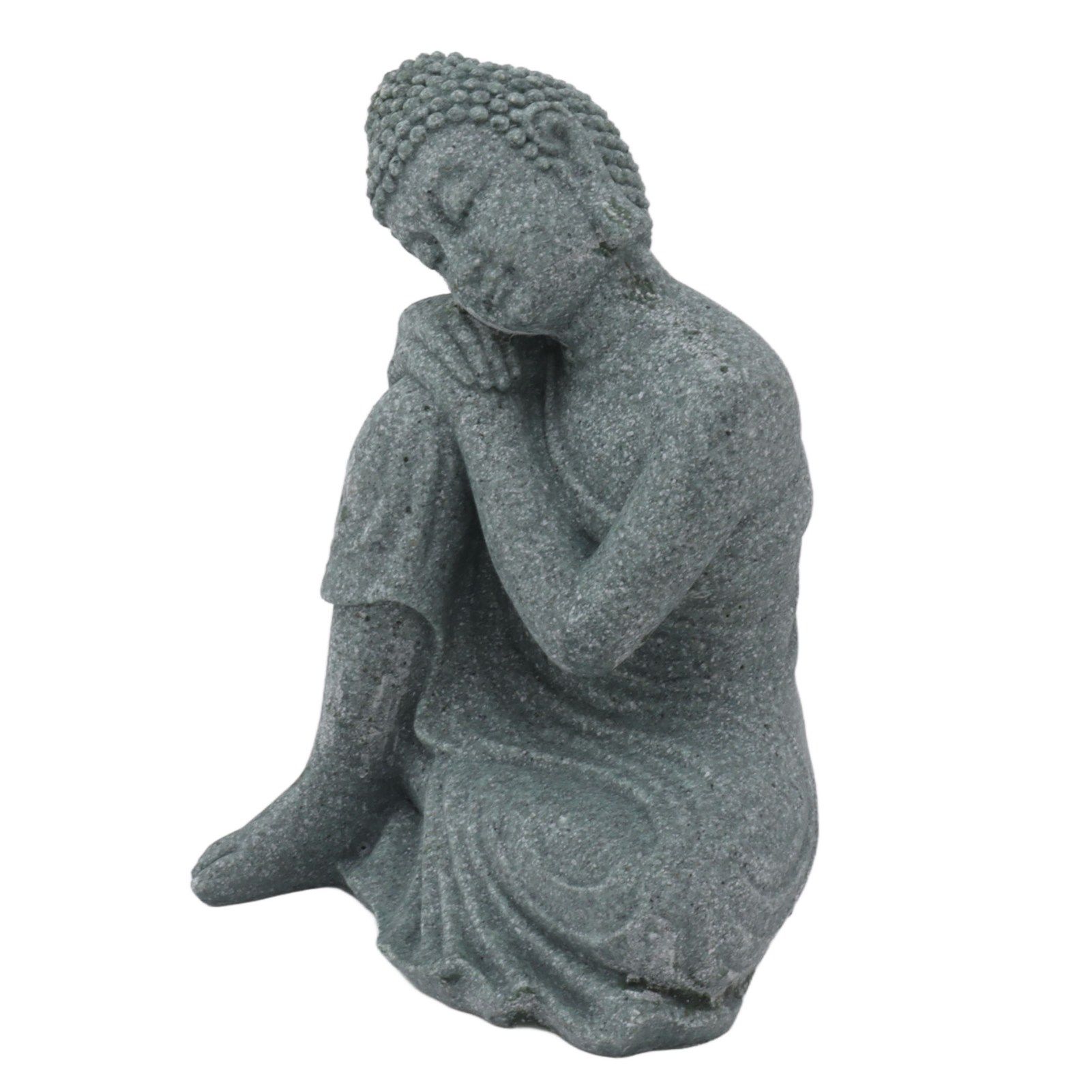 Buddha Statue Green Sandstone Sculpture Buddhist Sitting Figurine Ornament for Living Room Courtyard 7135K-05 - Image 3