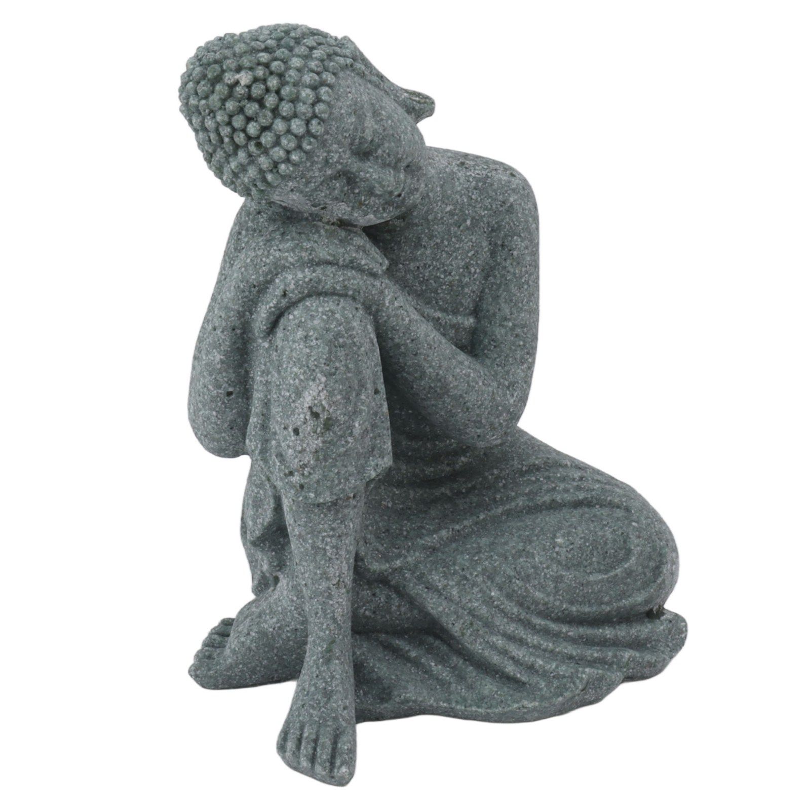 Buddha Statue Green Sandstone Sculpture Buddhist Sitting Figurine Ornament for Living Room Courtyard 7135K-05 - Image 4
