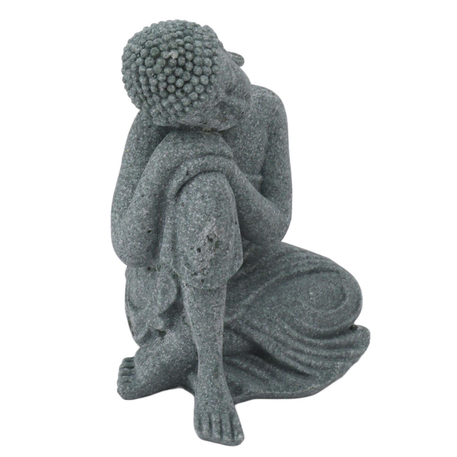 Buddha Statue Green Sandstone Sculpture Buddhist Sitting Figurine Ornament for Living Room Courtyard 7135K-05 - Image 5