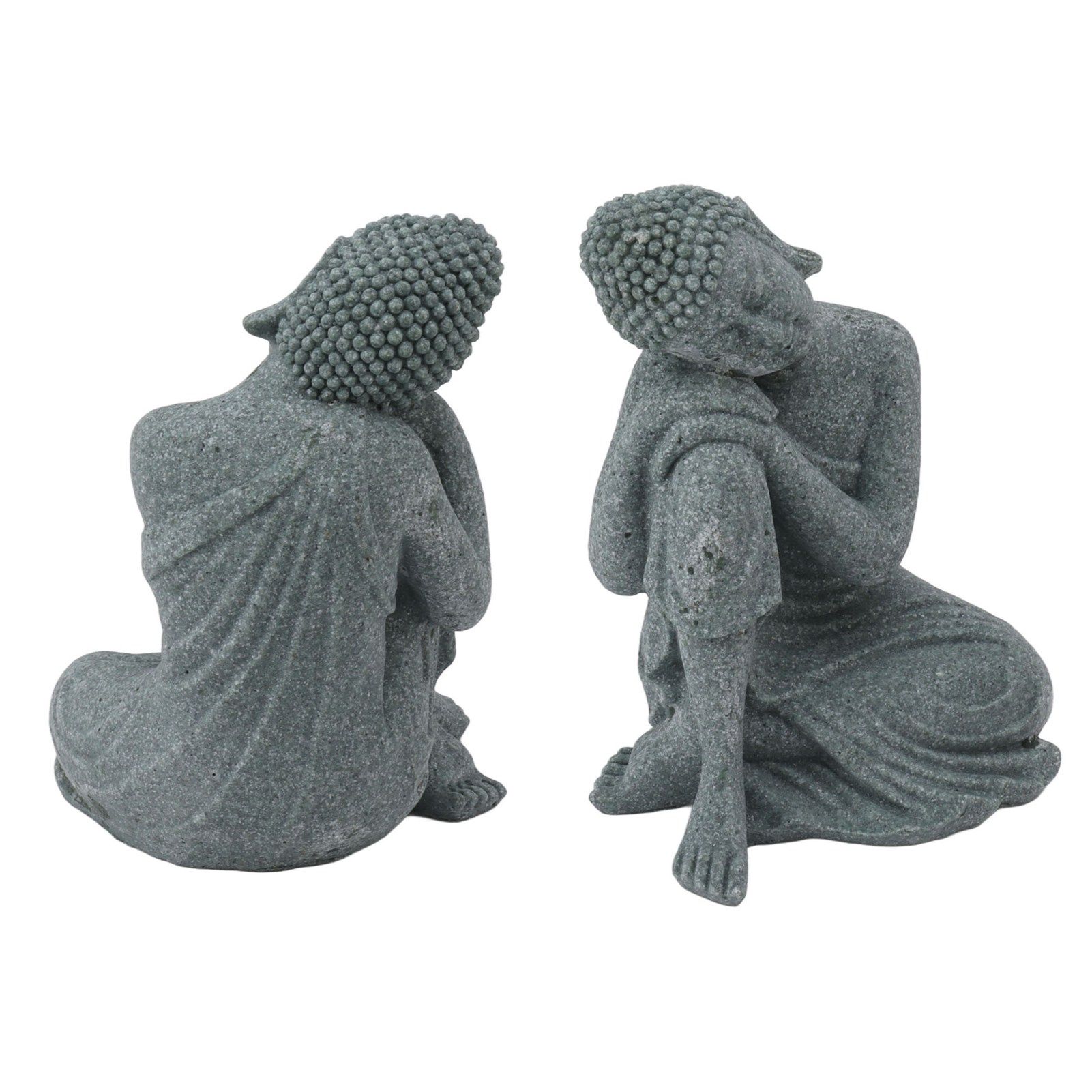 Buddha Statue Green Sandstone Sculpture Buddhist Sitting Figurine Ornament for Living Room Courtyard 7135K-05 - Image 6